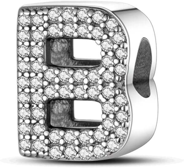 Thumbnail 6 de TINSLO Bead Charm Argento Sterling 925 Lettere con Zirconia Cubic – Compatibile con Pandora e braccialetti europei