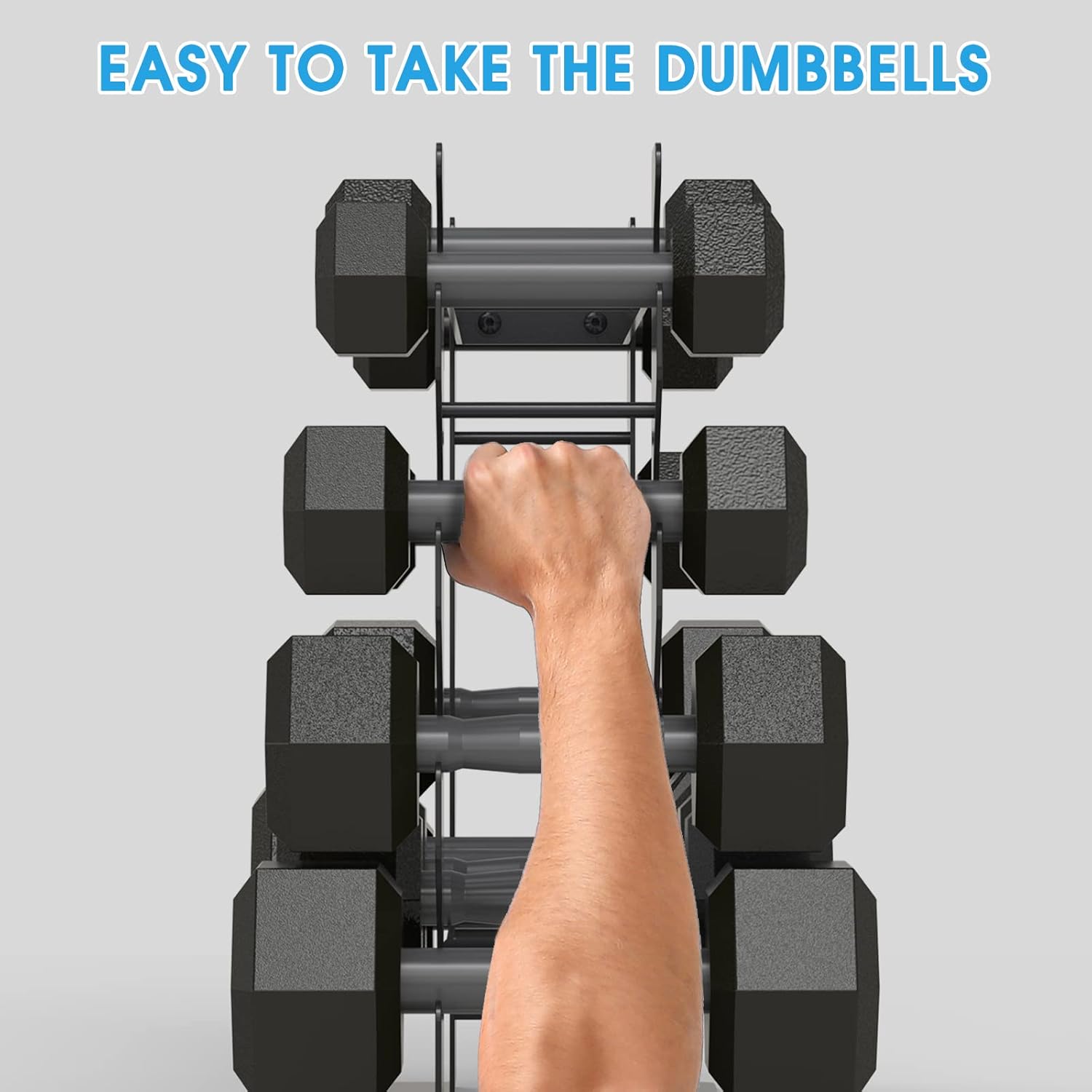 Thumbnail 6 de WINNOW Manubri Rack Home Gym: supporto doppio strato in acciaio per manubri e accessori