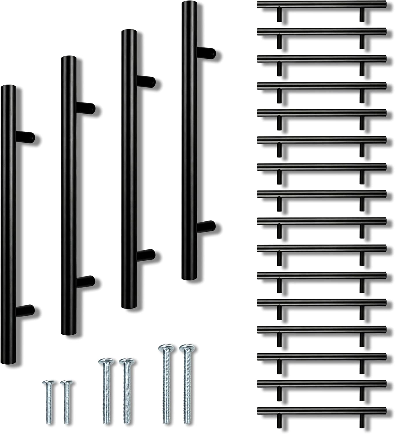 Detalle de AITODOS TA GMBS-20 Kitchen Cupboard Handles, Matte Black Stainless Steel, 128mm Centres