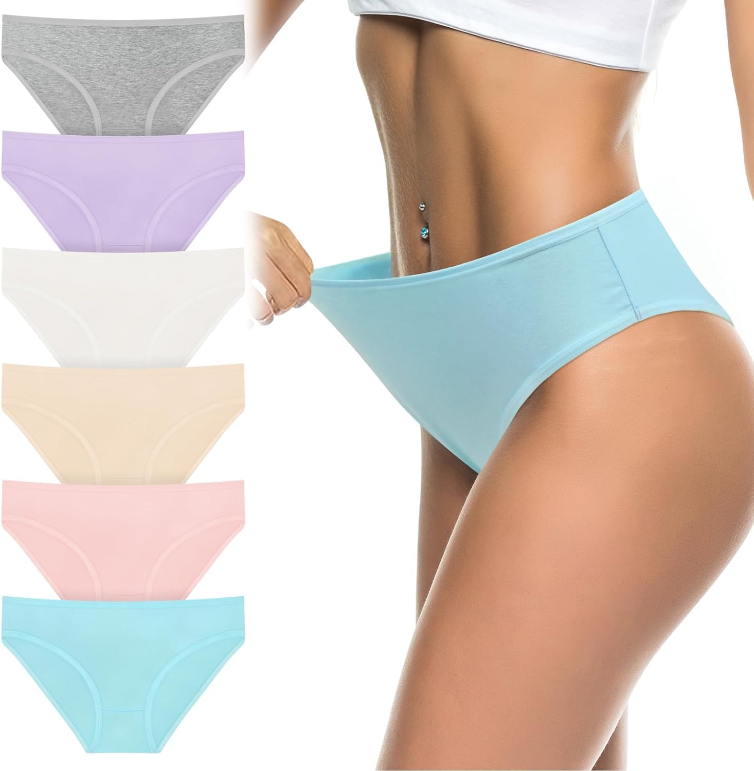 Thumbnail 3 de flintronic 6PCS Bragas Mujer Algodón 95% algodón