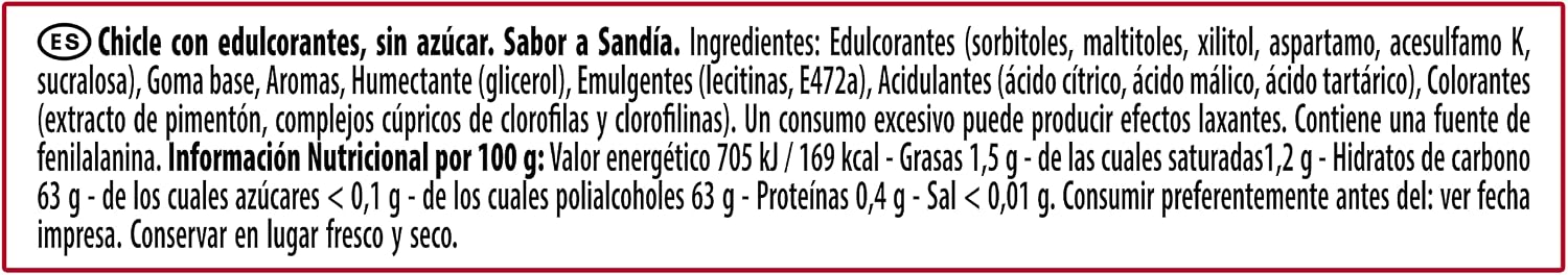Detalle 2 de Trident Chicles sin Azúcar Sabor Sandía 12x23g 🍉