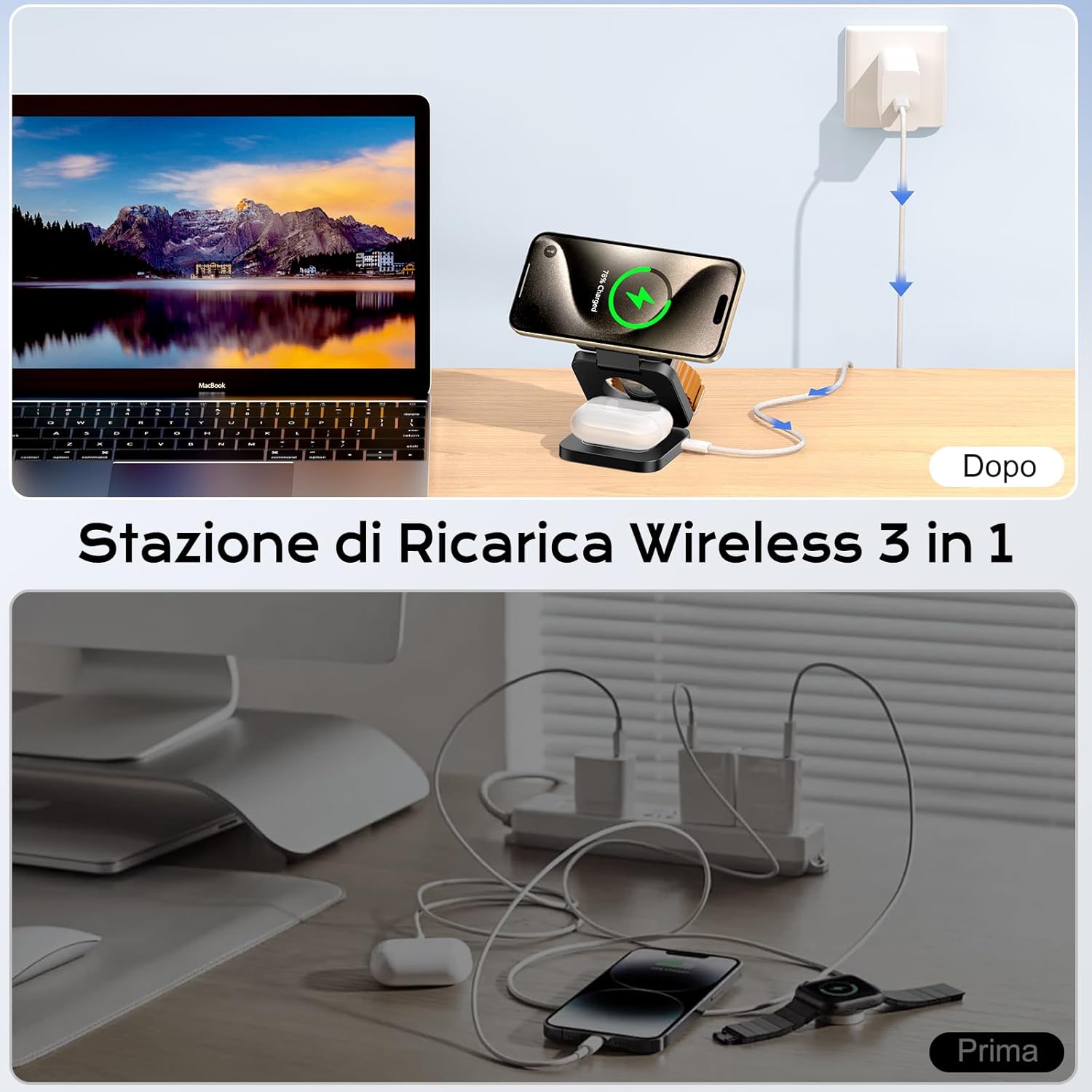 Thumbnail 3 de KU XIU Stazione Ricarica 3 in 1 🔌