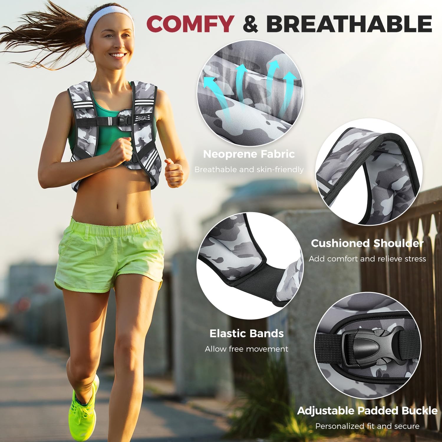 Thumbnail 1 de BAGAIL Weighted Vest 10kg for Strength Training 🏋️♀