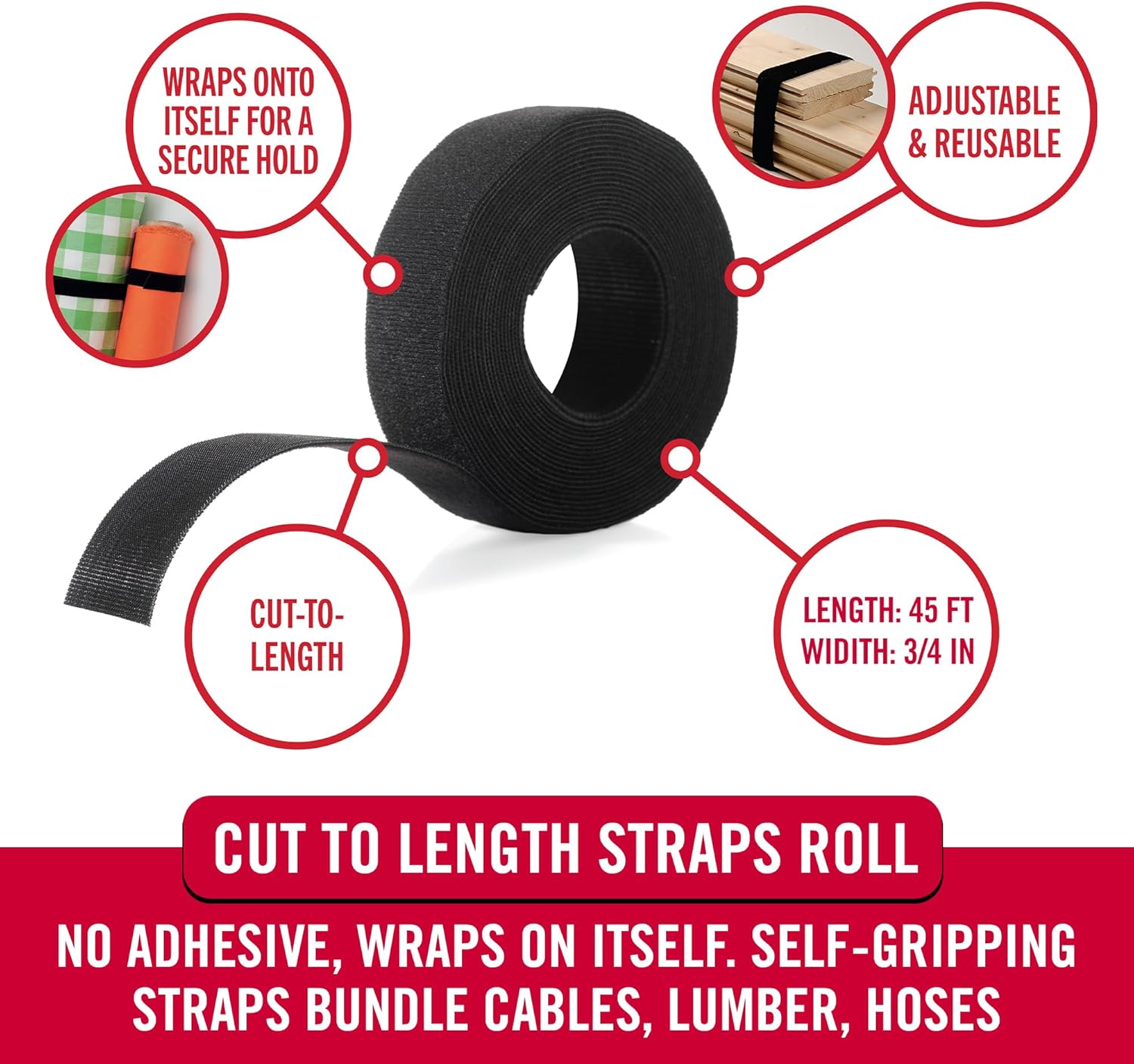 Thumbnail 1 de VELCRO Brand ONE-WRAP Heavy Duty Straps 45 ft