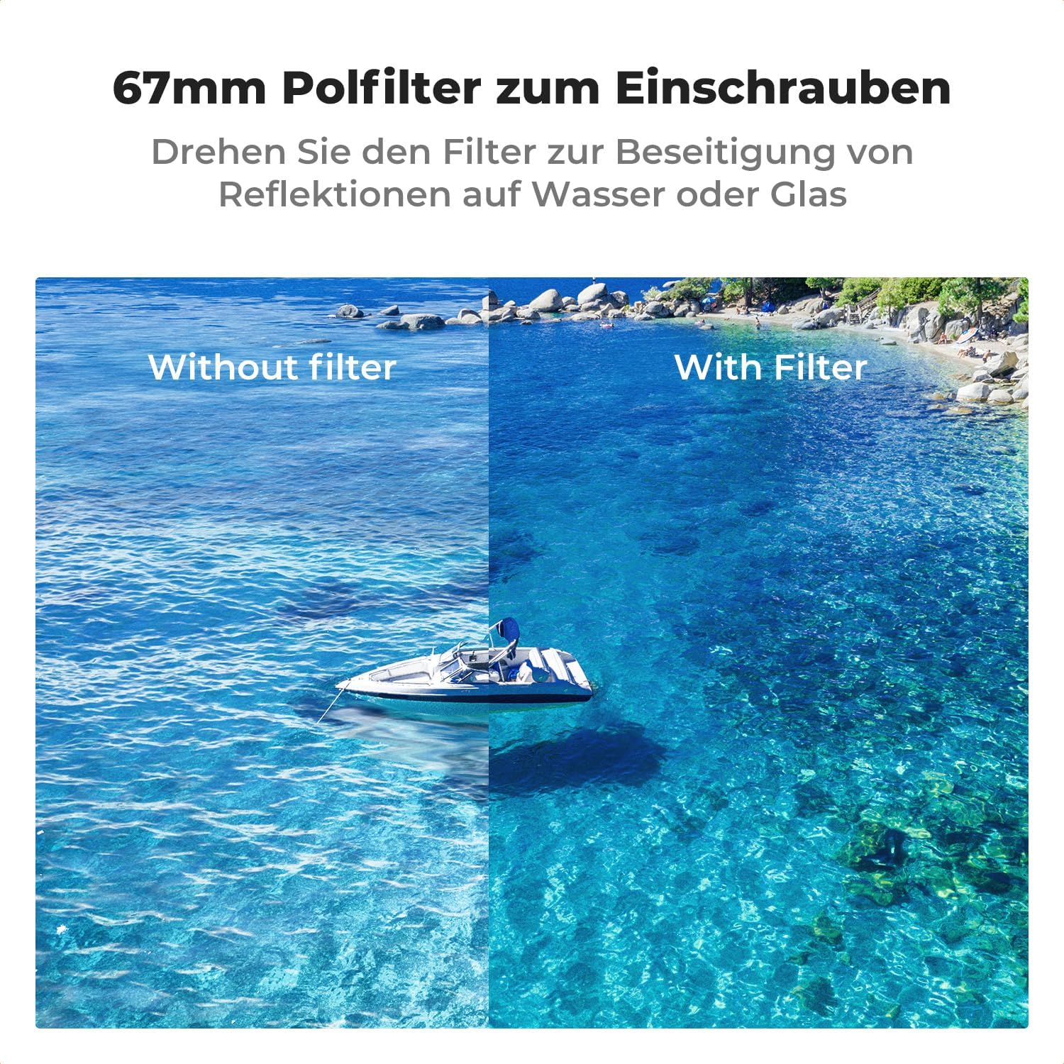 Thumbnail 1 de K&F CONCEPT Magnetischer Polfilter 67mm – CPL-Filter mit magnetischem 6,1-Zoll-Adapter für iPhone 12–16 Serien