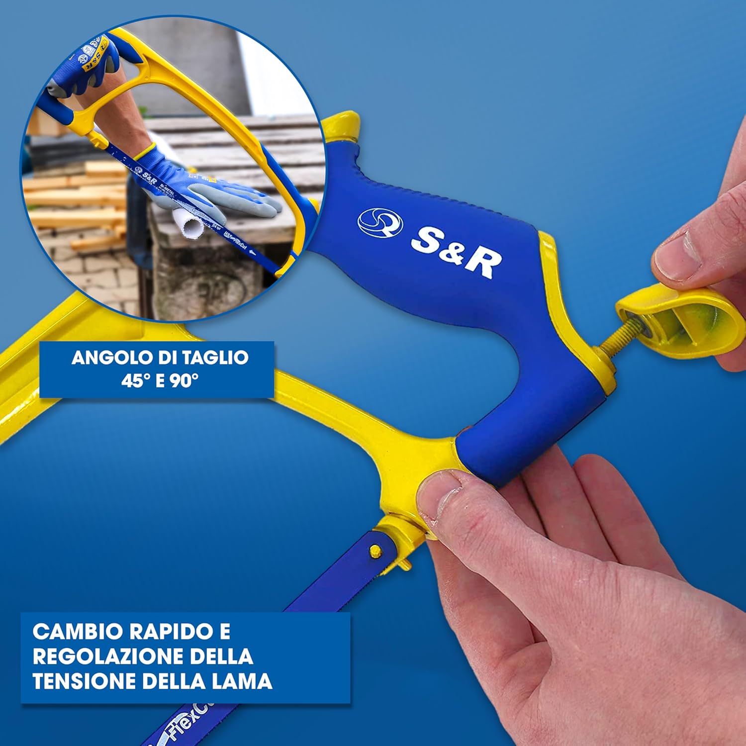 Thumbnail 3 de S&R Seghetto ad Arco Professionale per Metallo 300mm – lama bi-metalllica, impugnatura ergonomica