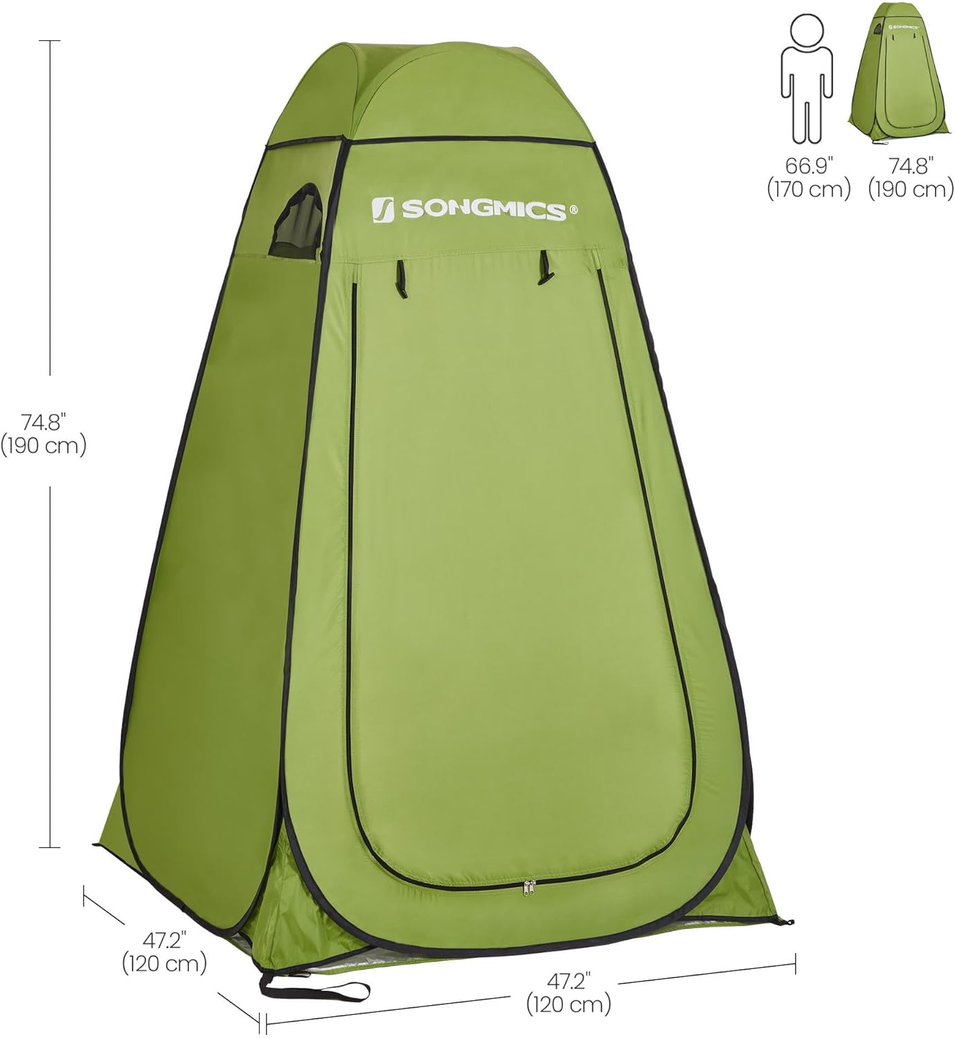 Thumbnail 6 de SONGMICS Portable Pop up Tent Dressing Room Privacy Shelter with Zippered Carrying Bag
