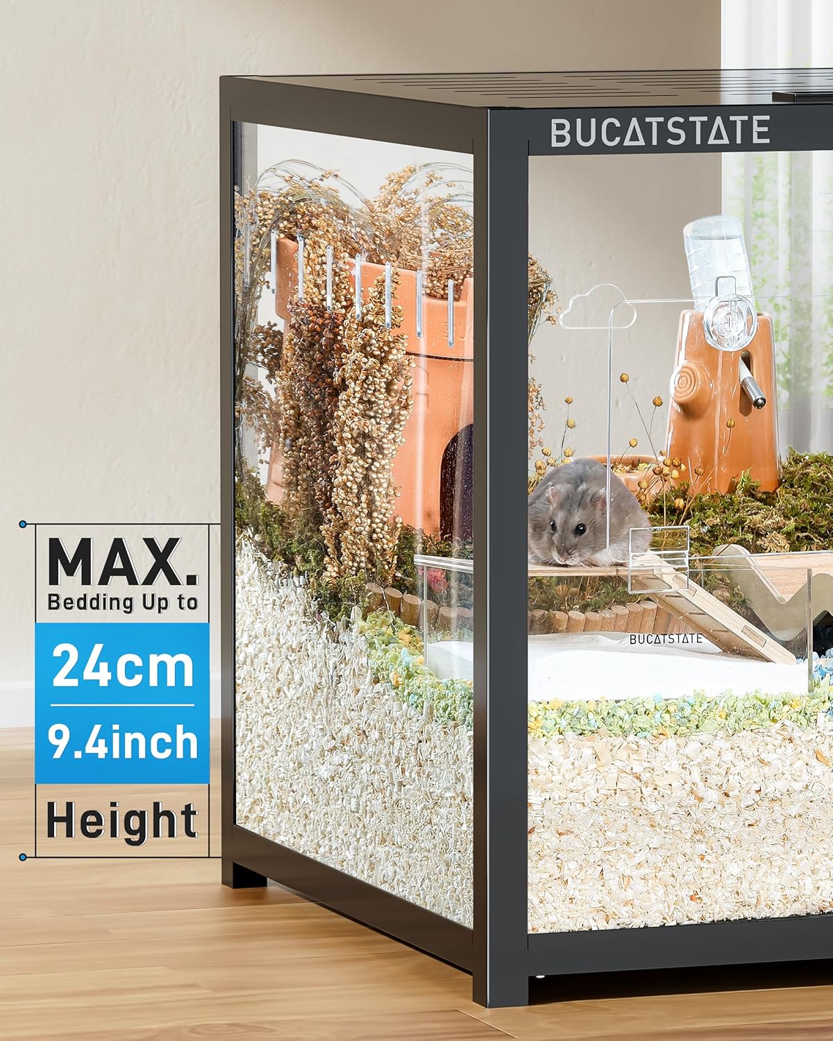 Thumbnail 4 de BUCATSTATE Hamster Cage 3.0 (Large, Black) – Metal, stackable enclosure with top access