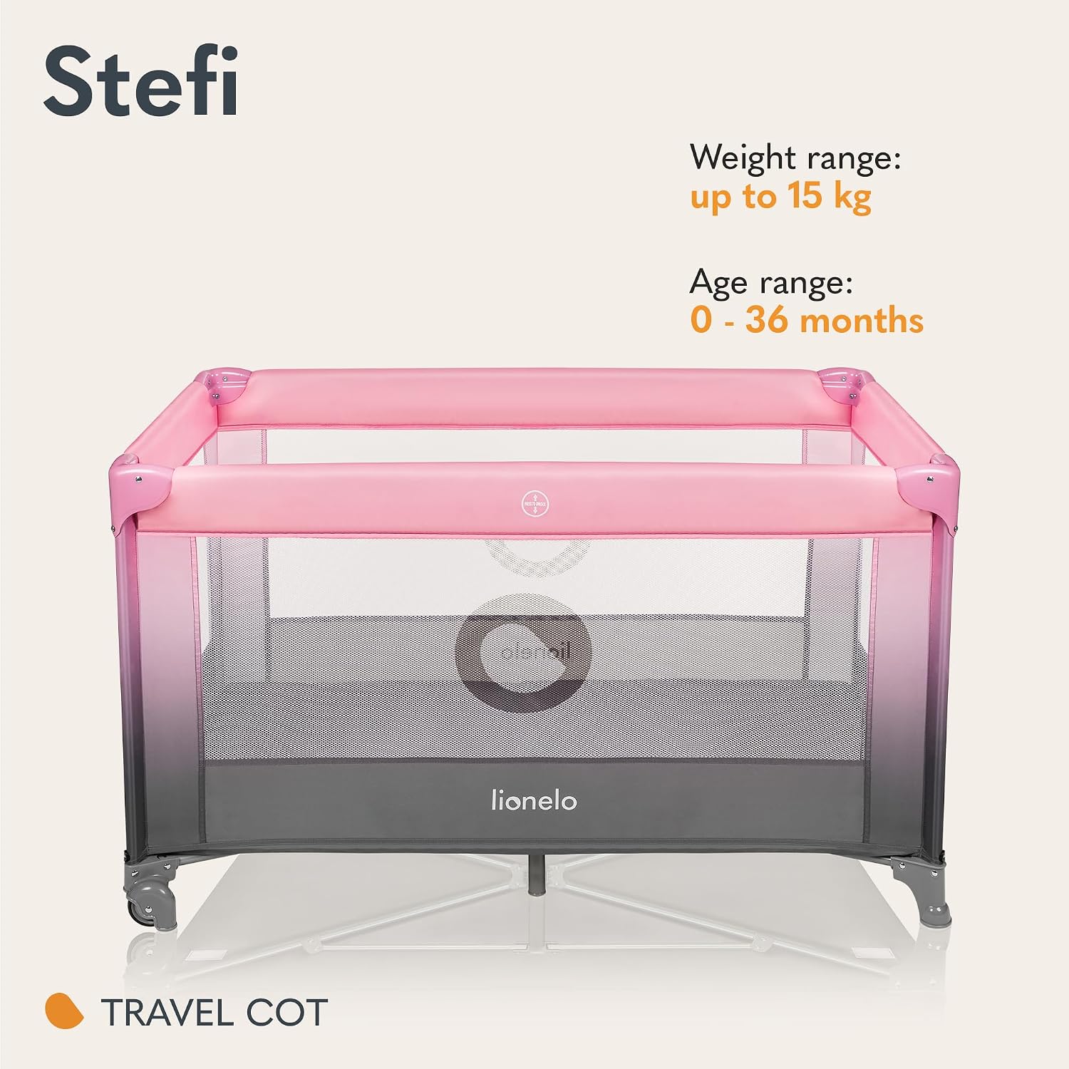 Thumbnail 1 de Lionelo STEFI Travel Cot: Portable Baby Bed for 0–36 kg with Mattress, LockGuard Safety and Easy-Fold System