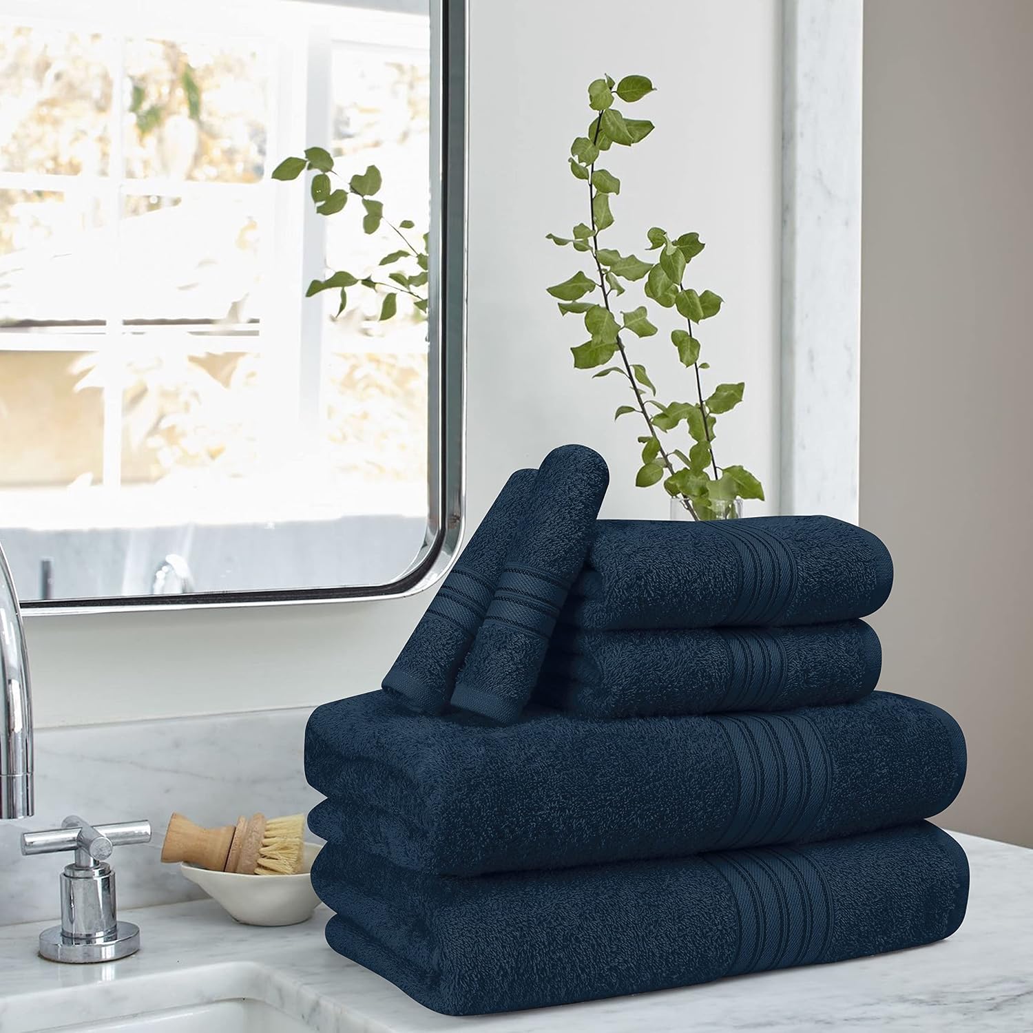 Detalle de BOUTIQUO Cotton Towel Set, 6-Pack