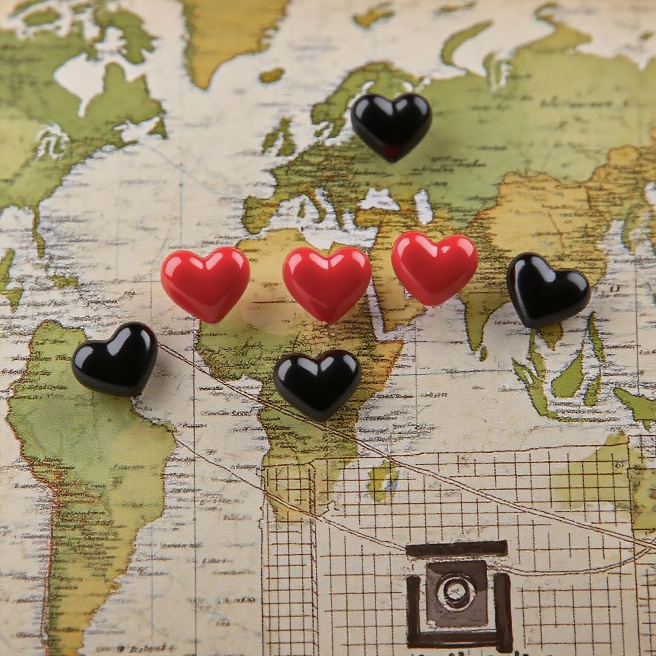 Detalle 2 de Heart-Shaped Push Pins, 100-Piece Set