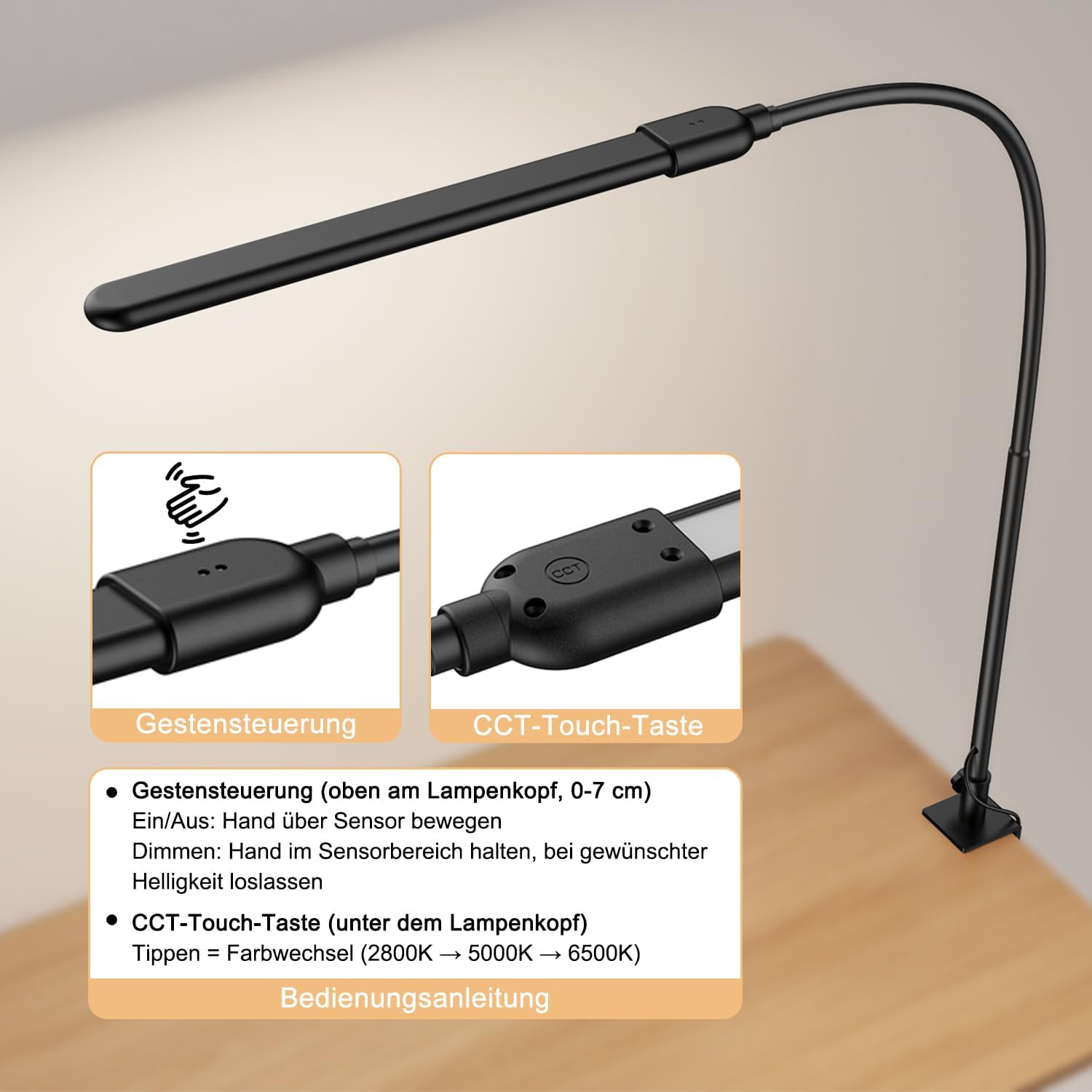 Thumbnail 3 de KableRika Schreibtischlampe LED dimmbar mit 7 cm