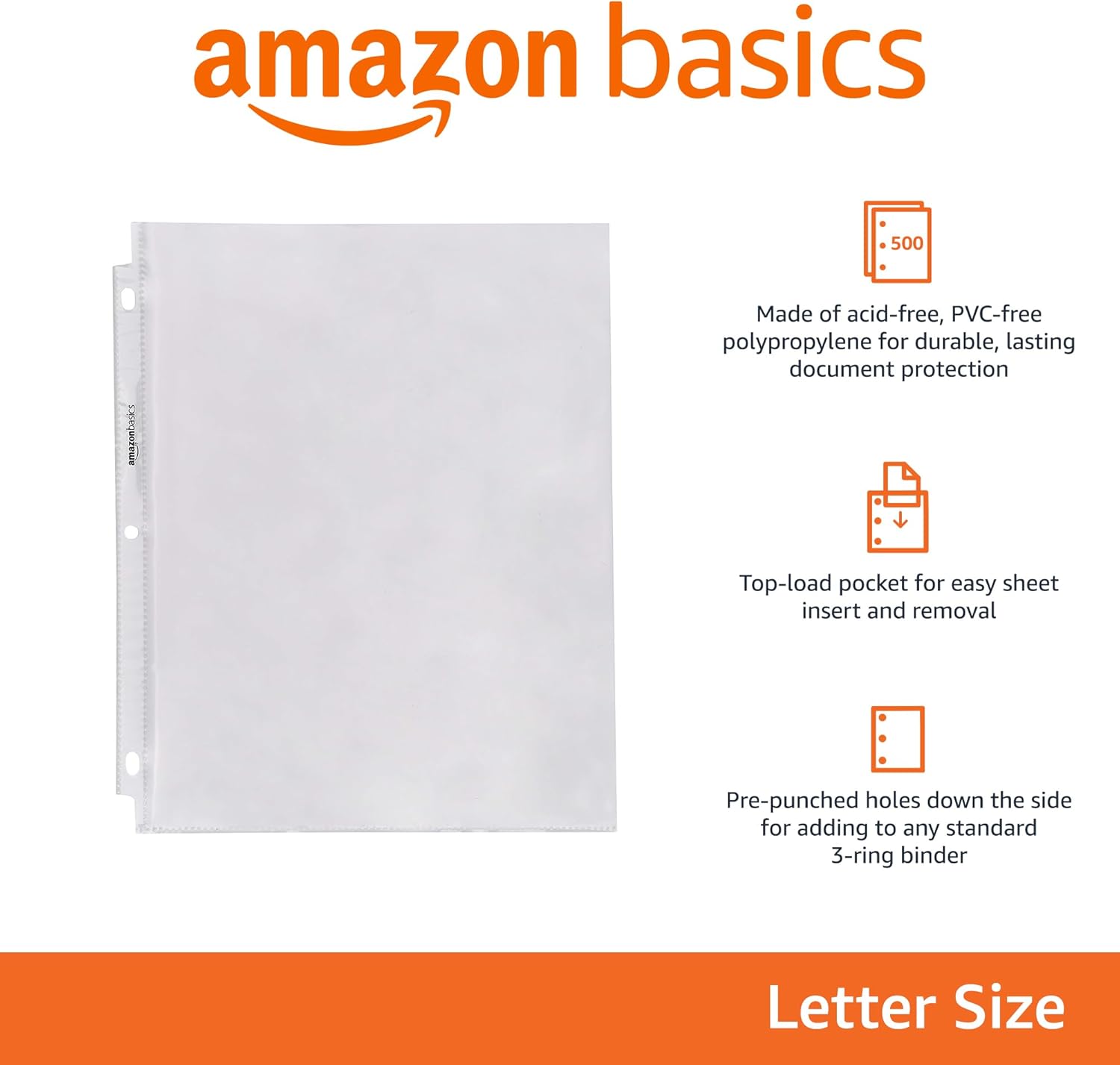 Thumbnail 1 de Amazon Basics Sheet Protectors 500-Pack 📁
