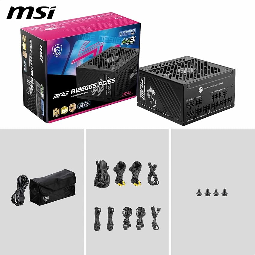 Thumbnail 6 de MSI MPG A1250GS 1250 W Fuente ATX 3.1 con PCIe 5.1