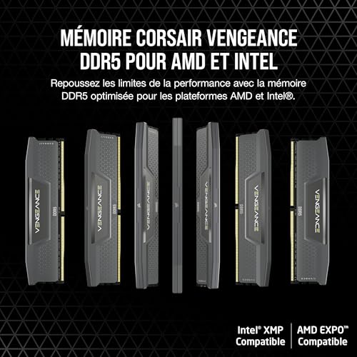 Thumbnail 1 de CORSAIR Vengeance DDR5 32Go (2 x 16Go) jusqu’à 6000MHz – RAM pour AMD et Intel