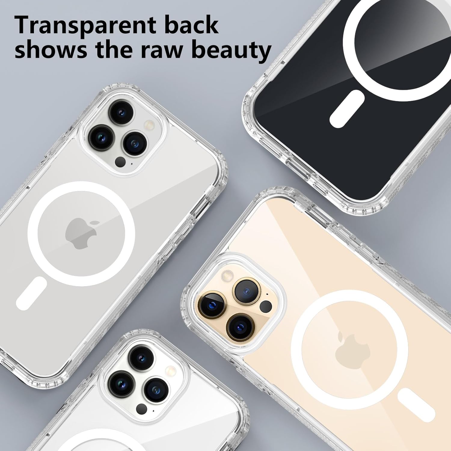 Detalle de XTCASE Coque magnétique 360° pour iPhone 16 Pro – Transparent, antichoc et protectrice avec écran intégré