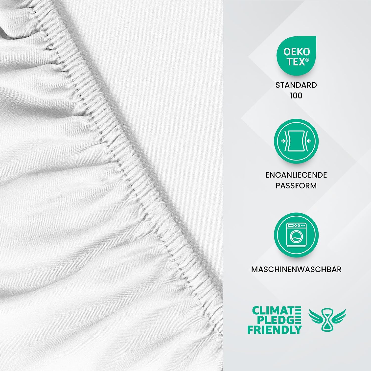 Detalle de Utopia Bedding Spannbettlaken 180×200 cm, 35 cm Tiefe