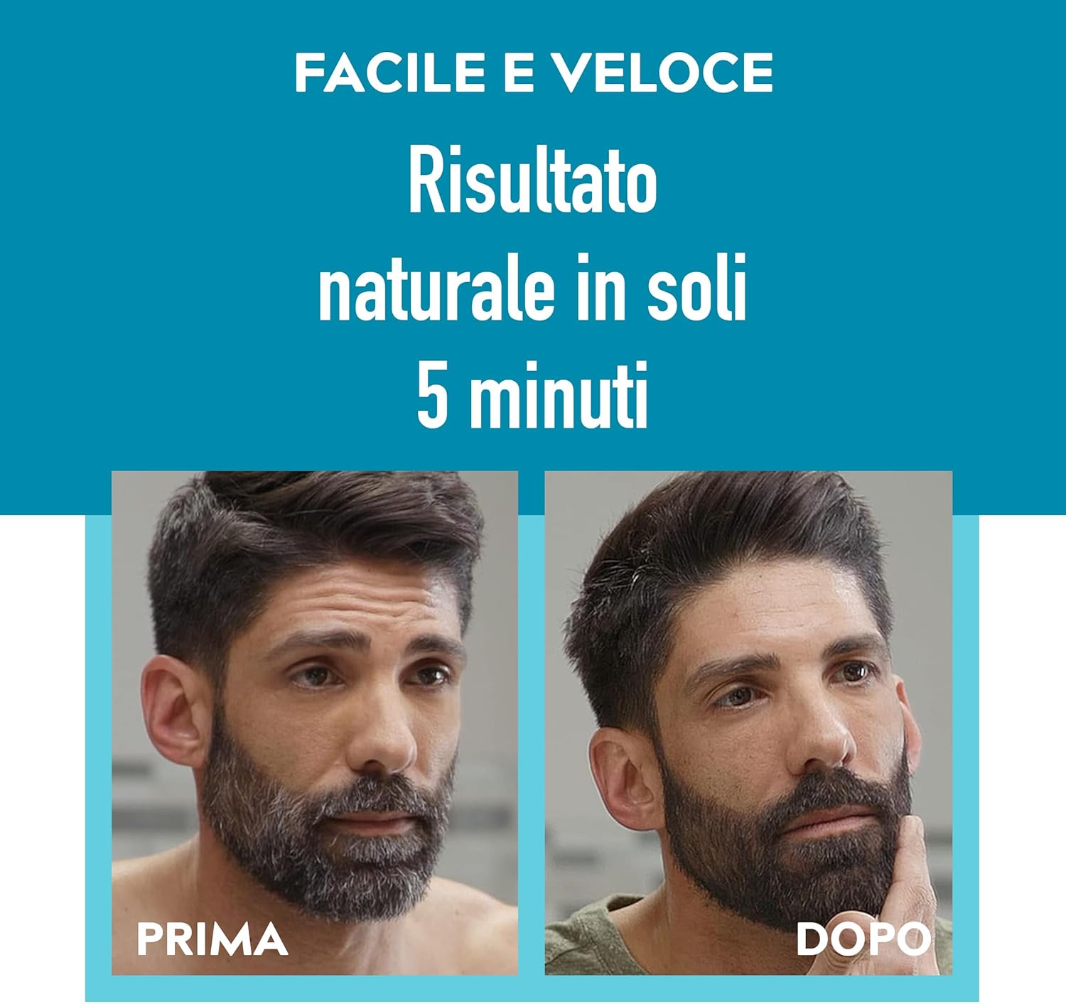 Detalle 2 de Just For Men Barba & Baffi M45 – Tinta per Barba Castano Scuro, 3 Pack, senza ammoniaca, con applicatore