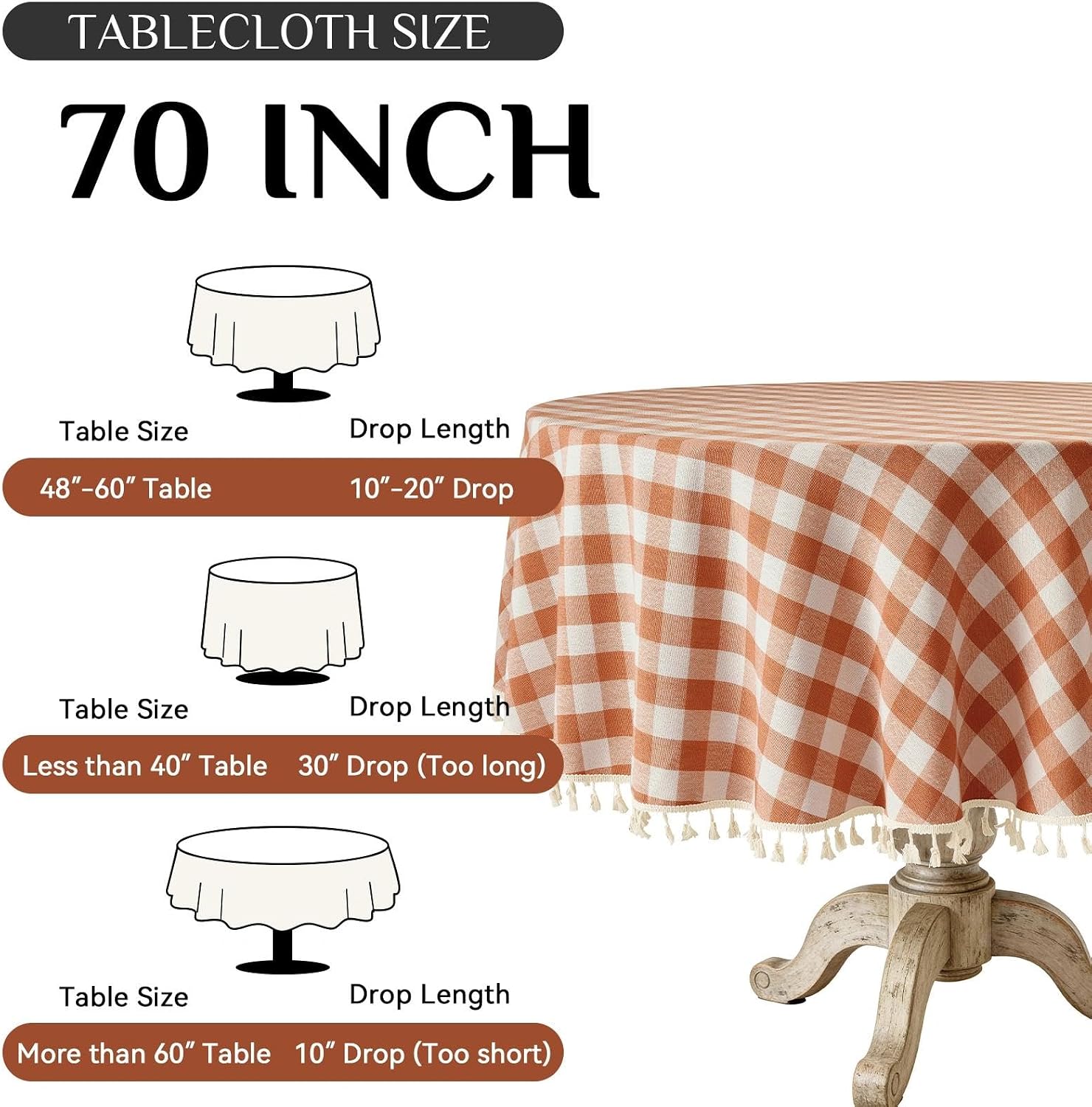 Thumbnail 6 de Softalker Round Tablecloth 70-inch