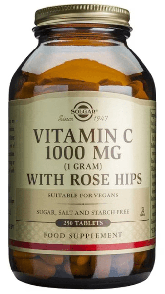 Solgar Vitamina C 1000 mg con Escaramujo 🌿 - 250 Comprimidos