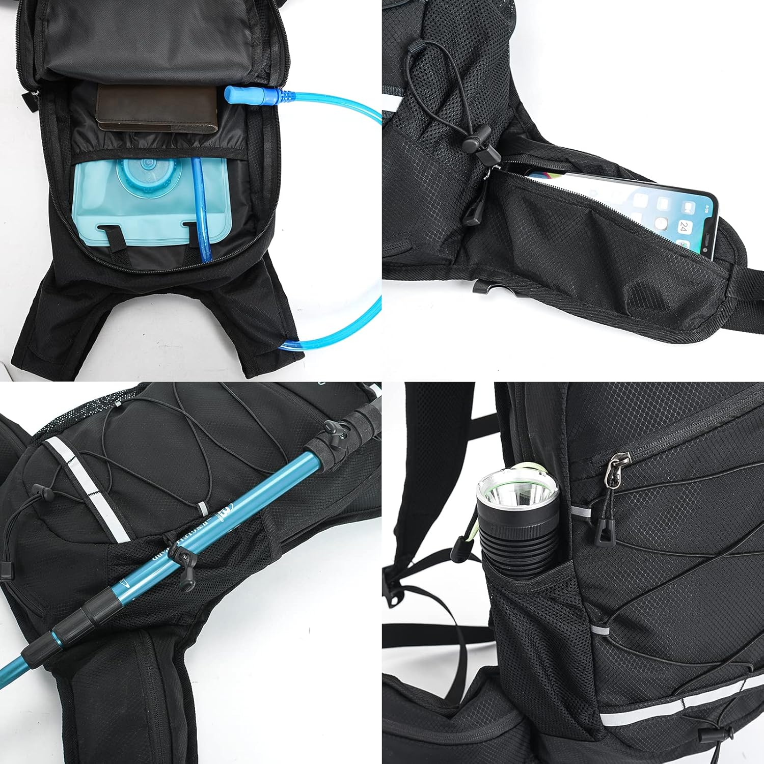 Detalle de buffup® Sac de vélo VTT et randonnée Ultra-léger 15L (0,46 kg) avec système d’hydratation