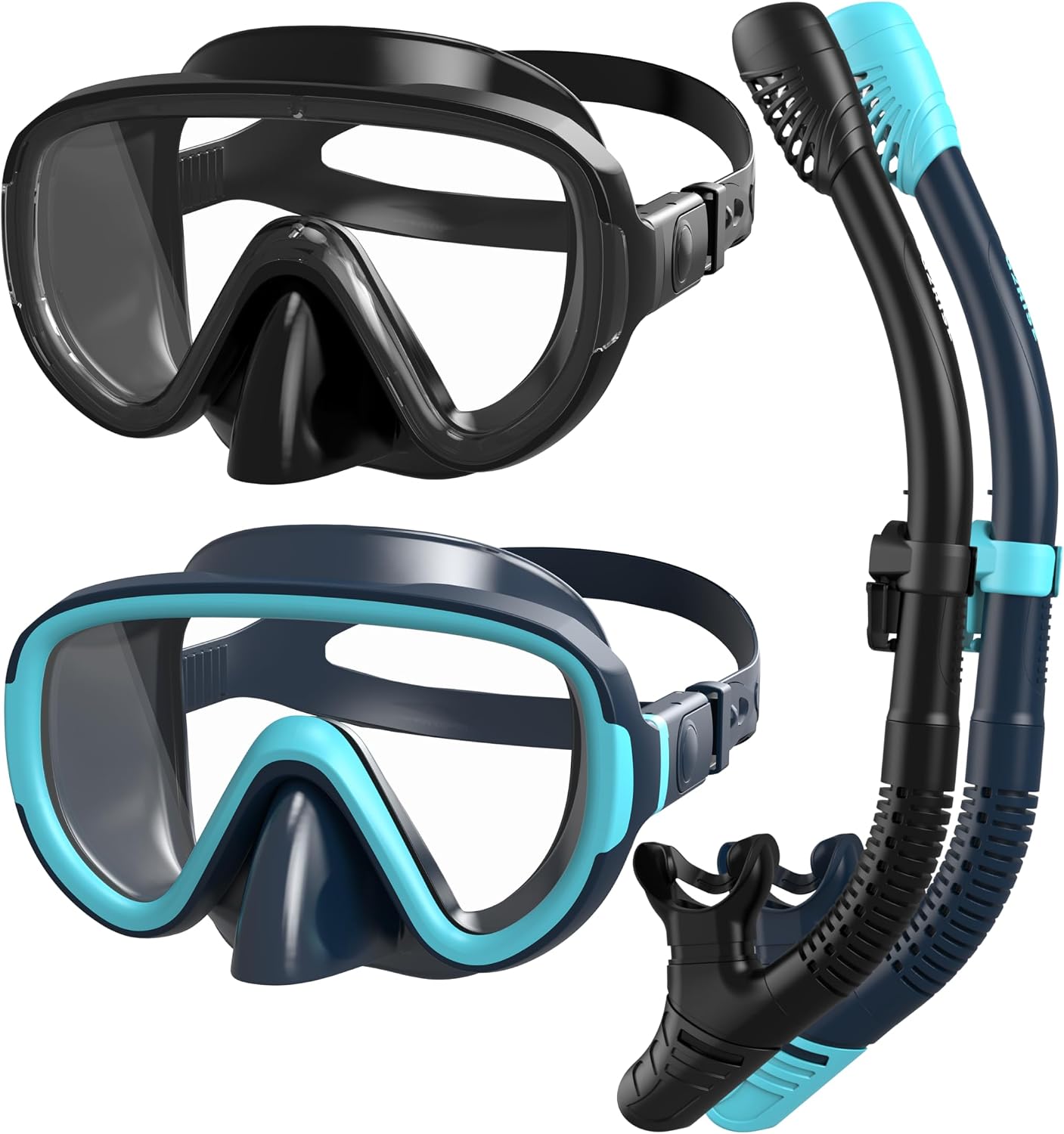 Detalle de G2RISE SN05 Snorkel Set Adults: Anti-leak Mask, Dry Top Snorkel with Tempered Glass Lenses