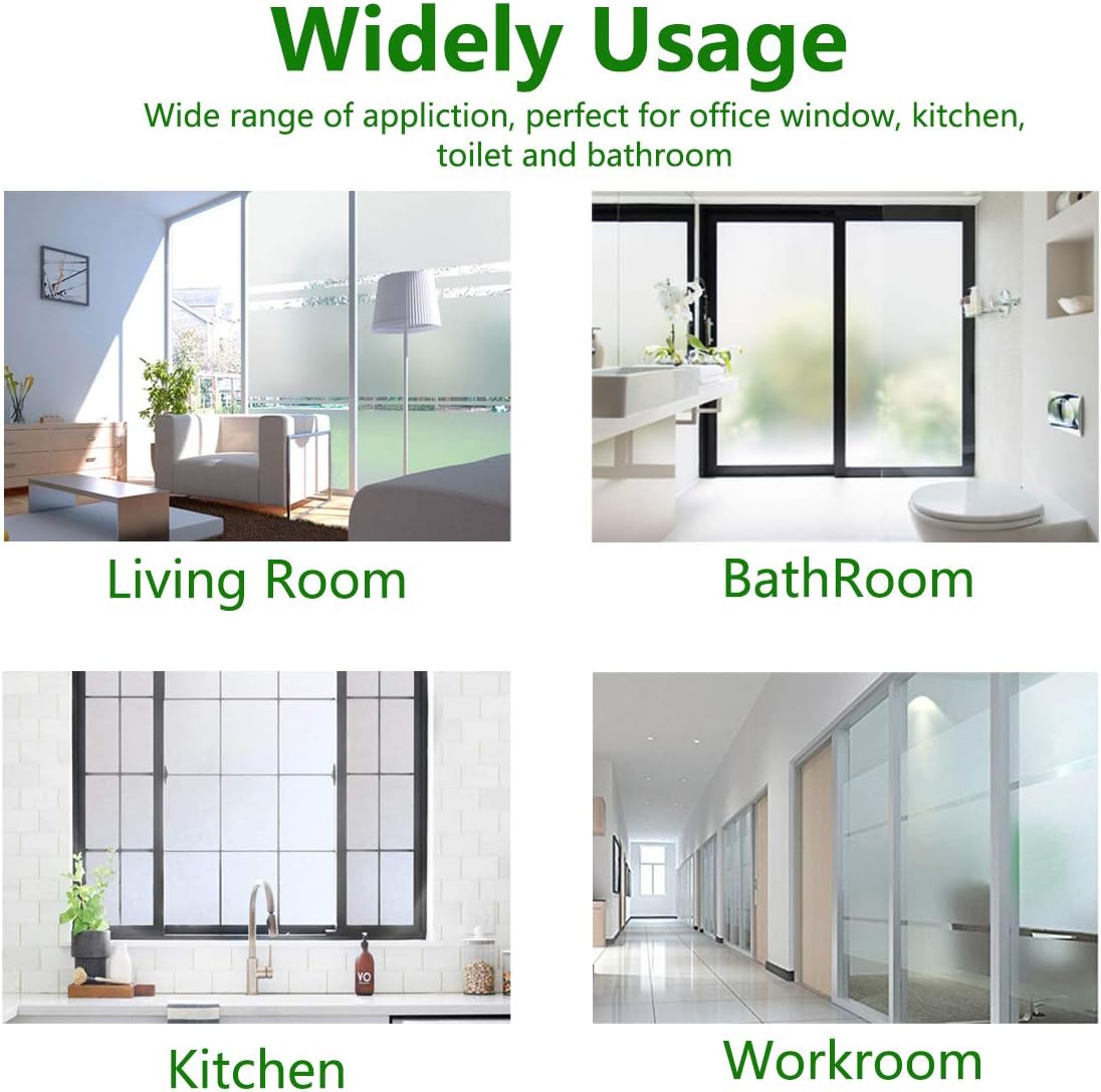 Detalle de Frosted Privacy Glass Window Film (60x200cm) – Anti-UV, Easy Application