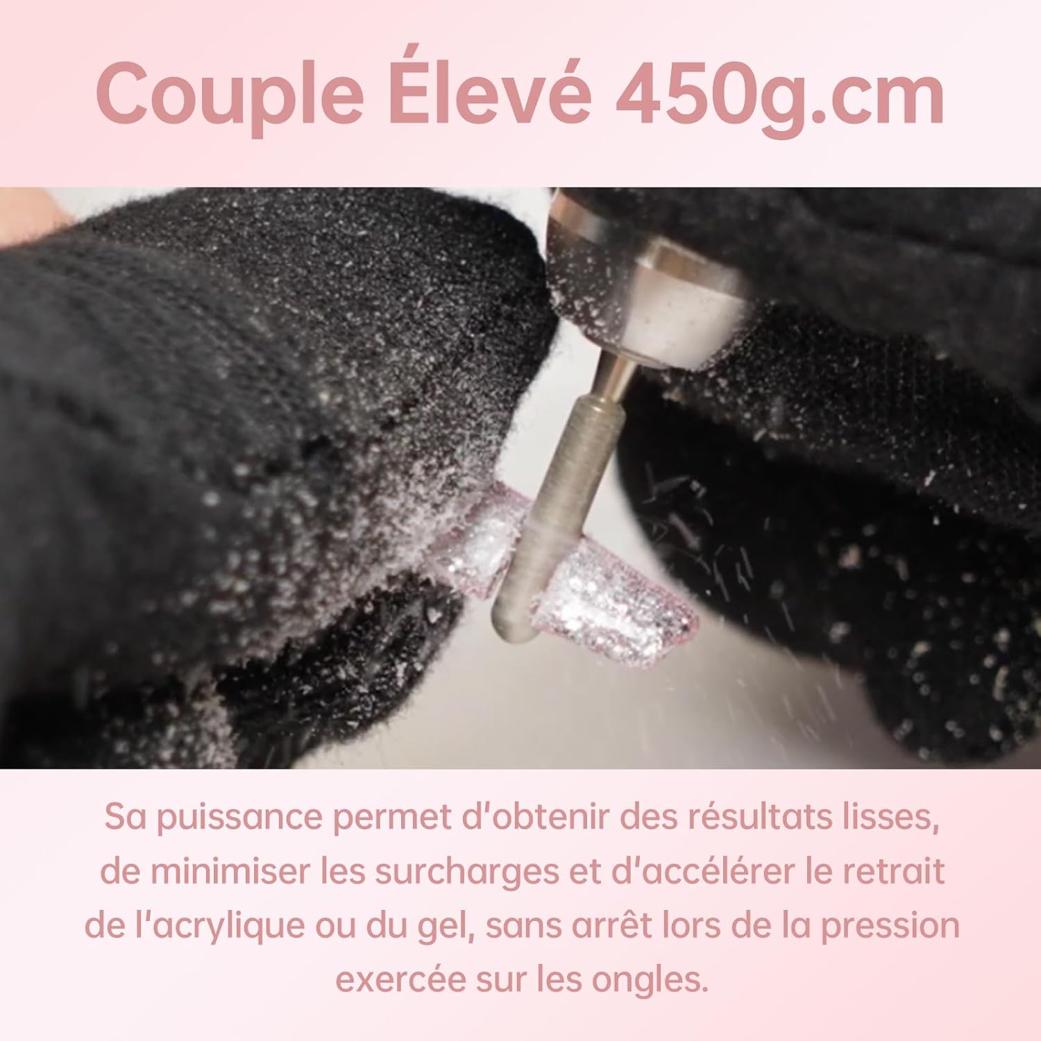 Thumbnail 1 de Delanie Ponceuse pour ongles professionnelle 35 000 tr/min rechargeable avec écran LCD et 6 embouts