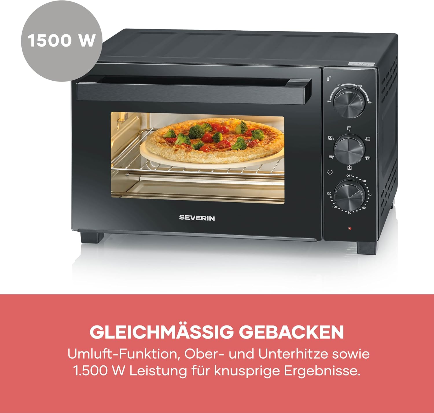 Thumbnail 5 de Severin Back- und Toastofen mit Umluftfunktion (TO 9020): 30 L Kapazität, Drehspieß und Vielseitigkeit