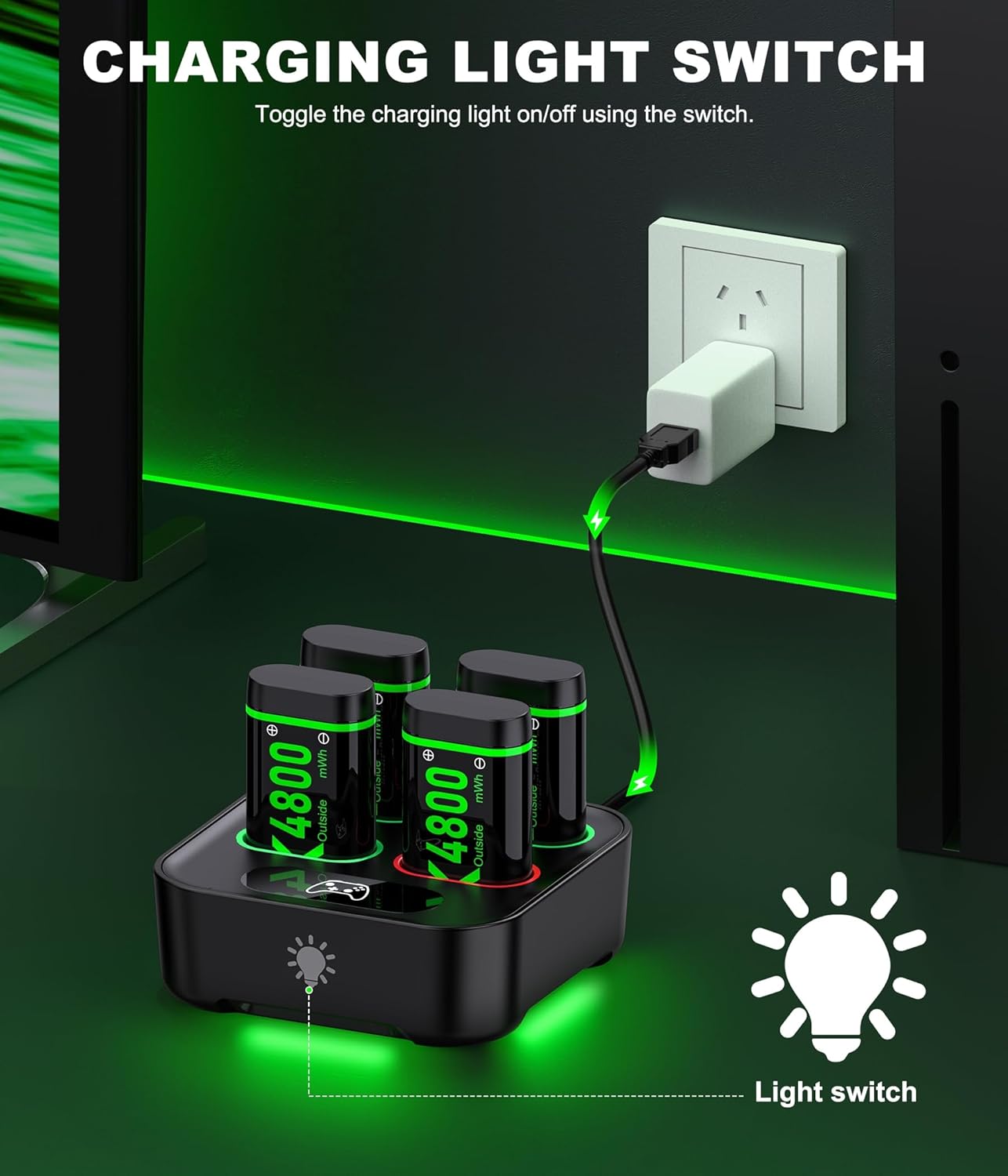 Thumbnail 6 de HEYLICOOL rechargeable Xbox controller batteries 4x4800mWh