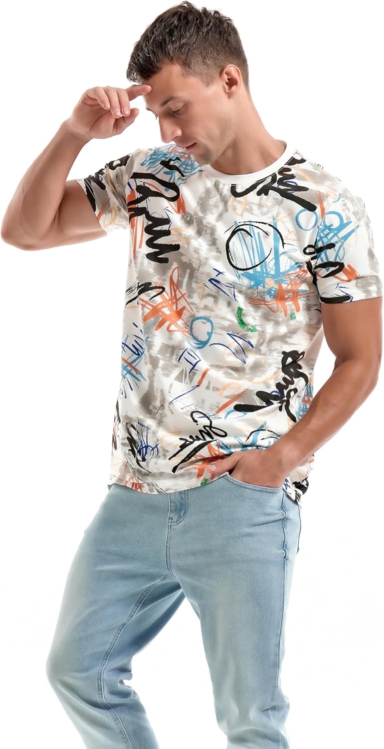 Thumbnail 1 de RONOMO Herren T-Shirt 95% Baumwolle, 5% Spandex – hautfreundlich, Mikroelastik & Street-Design