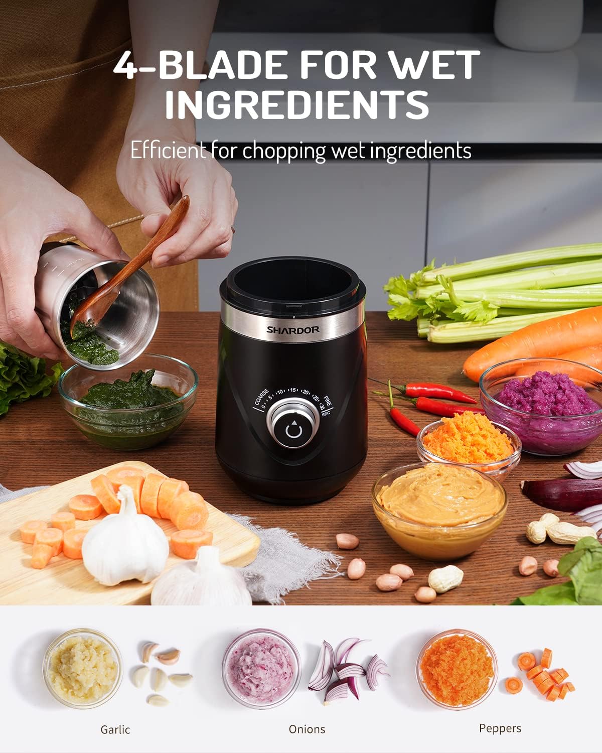 Thumbnail 3 de SHARDOR CG638B Electric Blade Coffee Grinder, Timed Control, 2 Stainless Steel Bowls