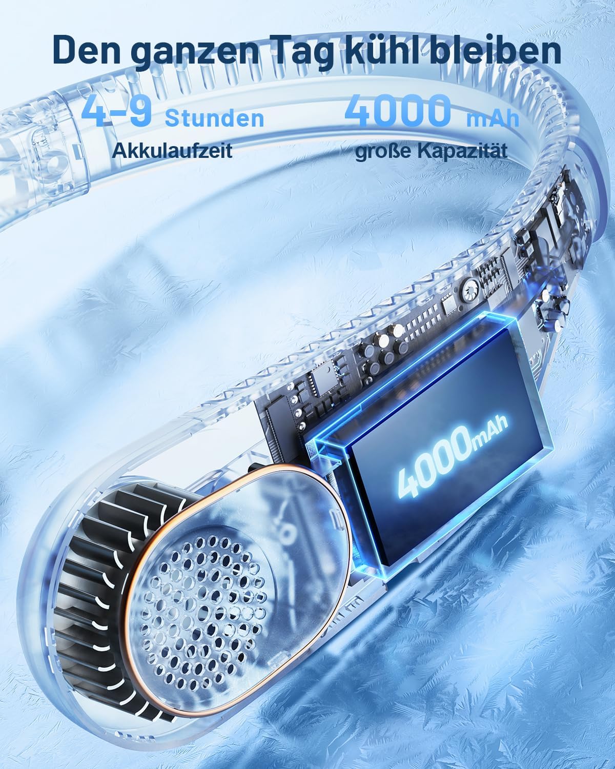 Thumbnail 4 de SWEETFULL Nackenventilator – Tragbarer Halsventilator mit 4000 mAh Akku, 3 Geschwindigkeiten, leise und 360° Luftauslass