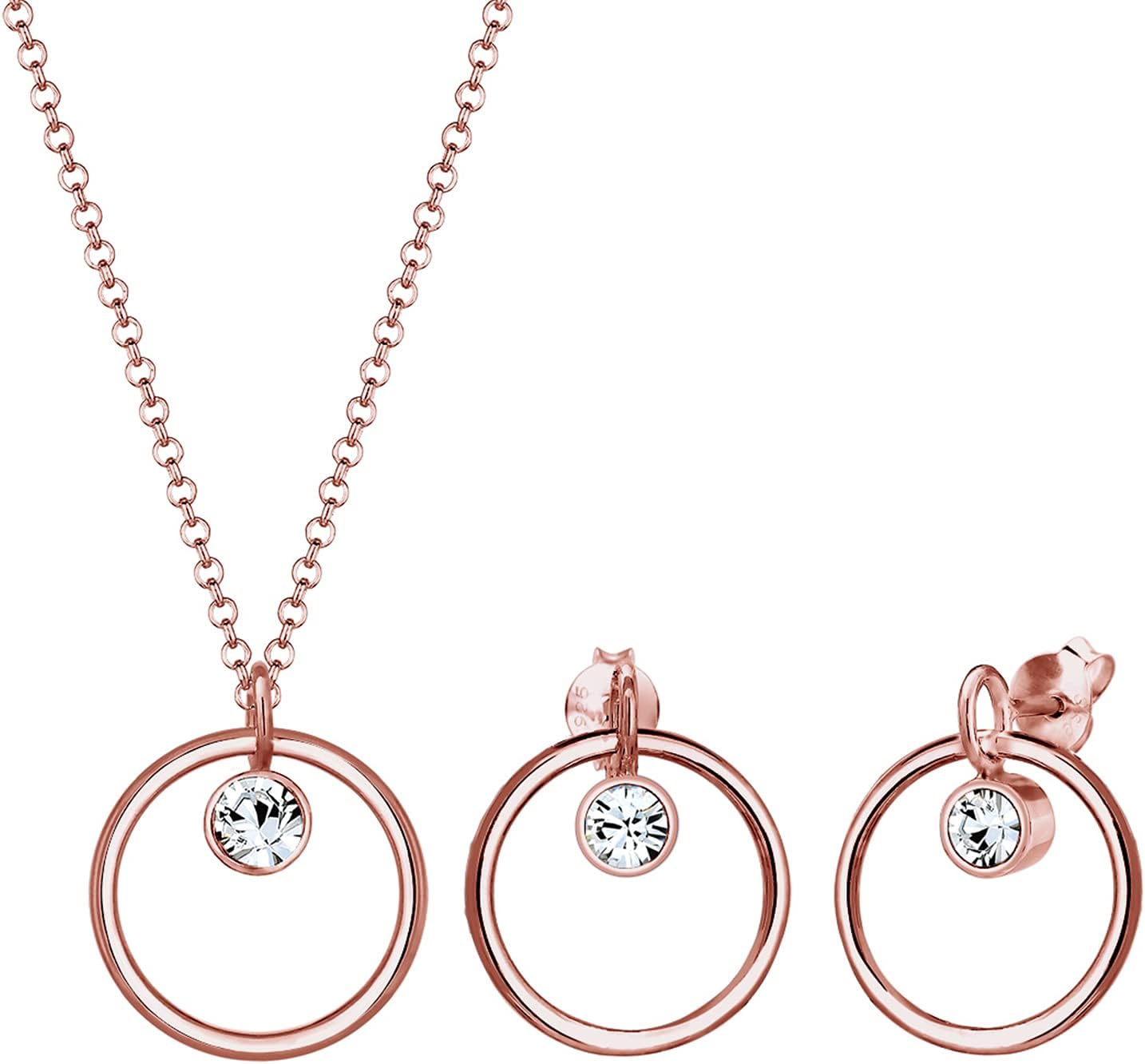 Detalle de Elli Schmuckset Kreis Cut Out Edel mit Kristallen