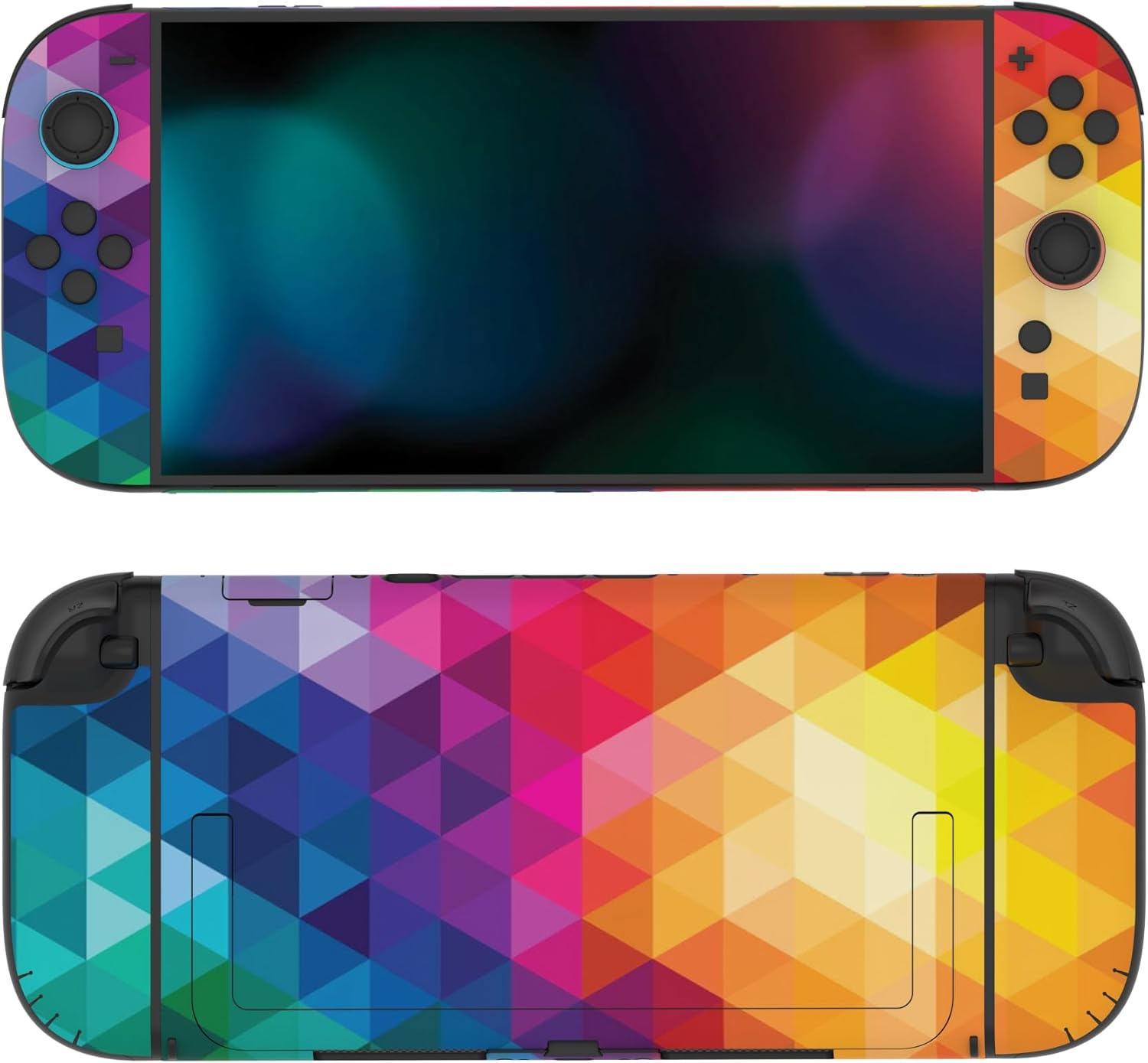 Thumbnail 3 de PlayVital Full Set Protective Skins for Nintendo Switch 2 (Vinyl decal wrap) – Colourful Triangle