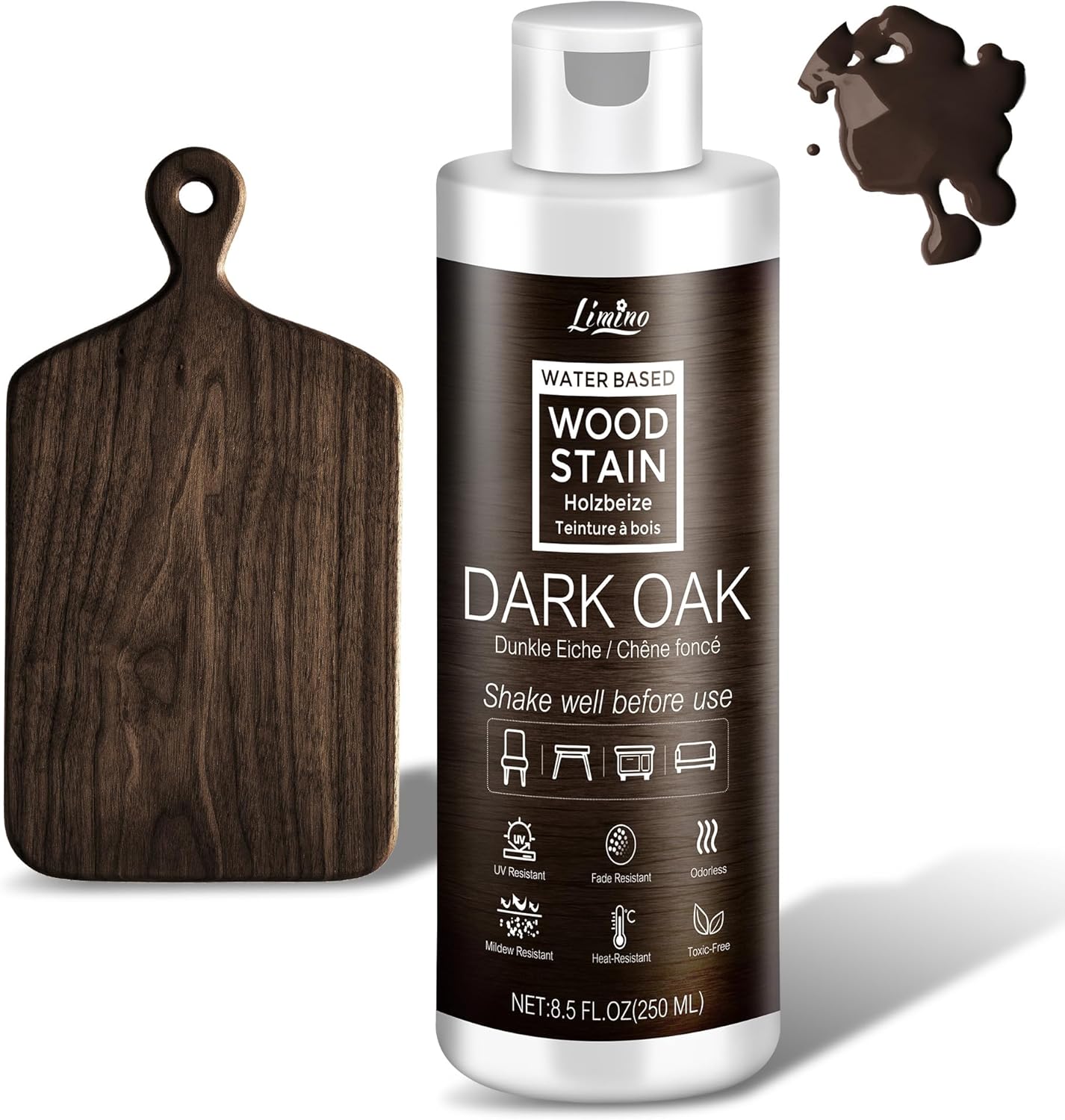 Thumbnail 6 de Tintura per legno a base d'acqua - Noce | Vernice per mobili interni ed esterni (250ml)