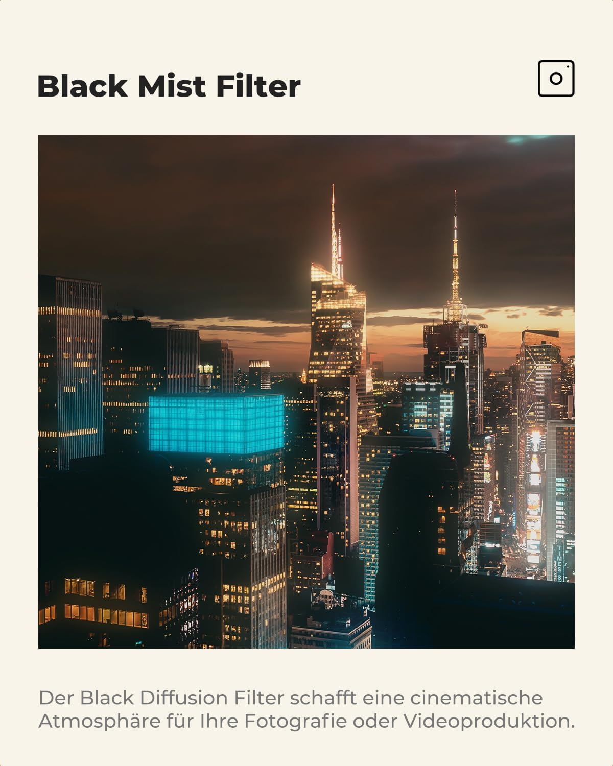 Thumbnail 3 de K&F CONCEPT Black-Mist 1/4 Filter 52 mm – Nano-Xcel, 28-fache Nano-Beschichtung, Filmlook für Porträt und Video