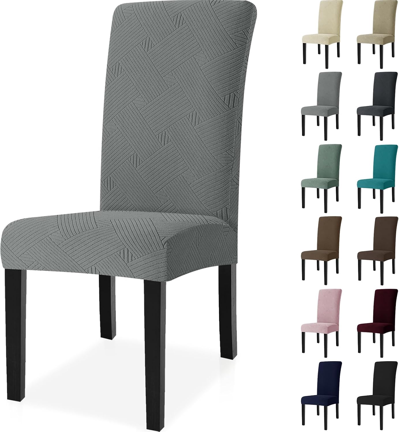 Detalle de Ystyle housse de chaise 6 pièces gris clair
