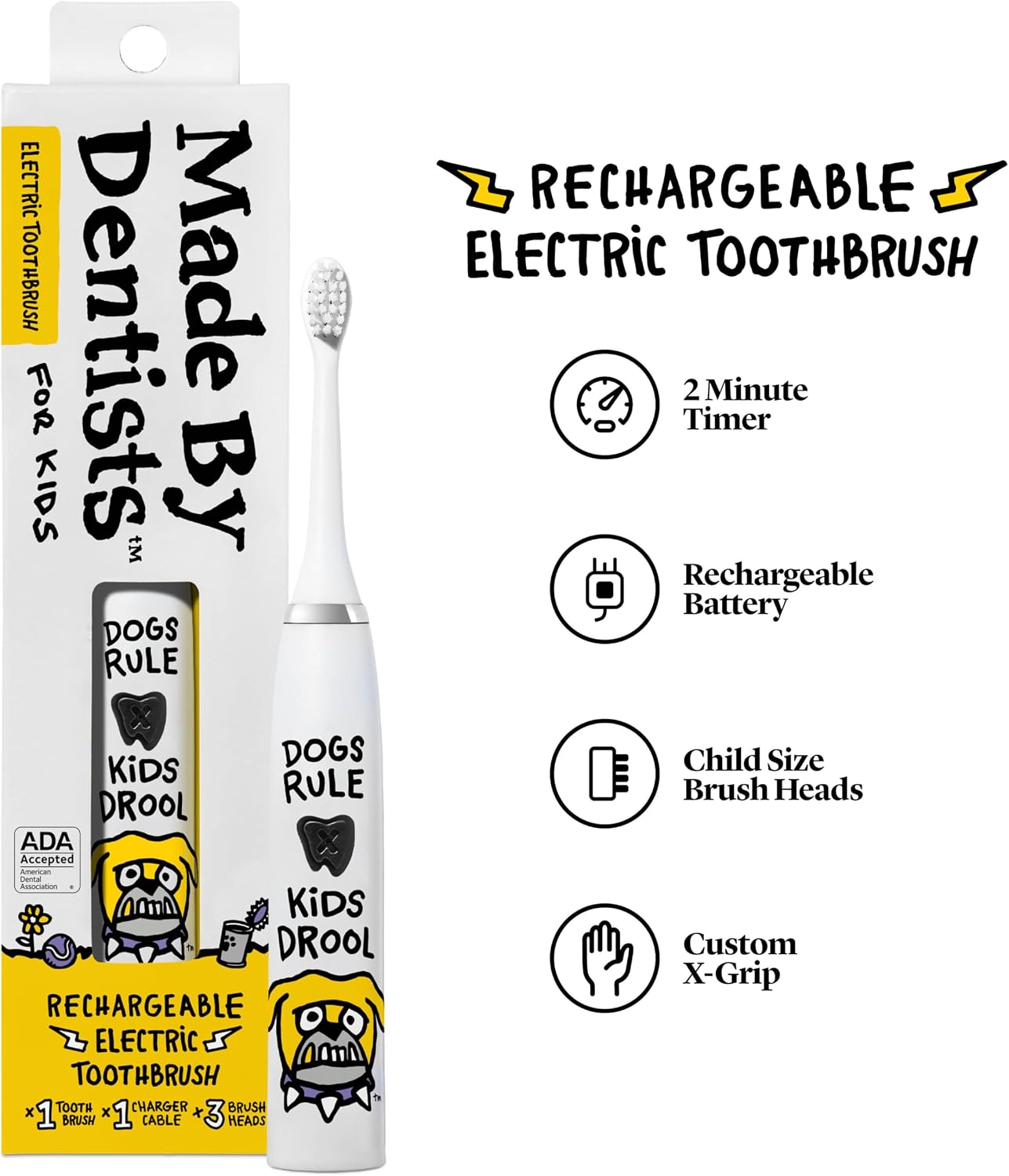 Thumbnail 4 de Made by Dentists Kids Electric Toothbrush - Bulldog-Inspired, Rechargeable & Gentle for Toddlers