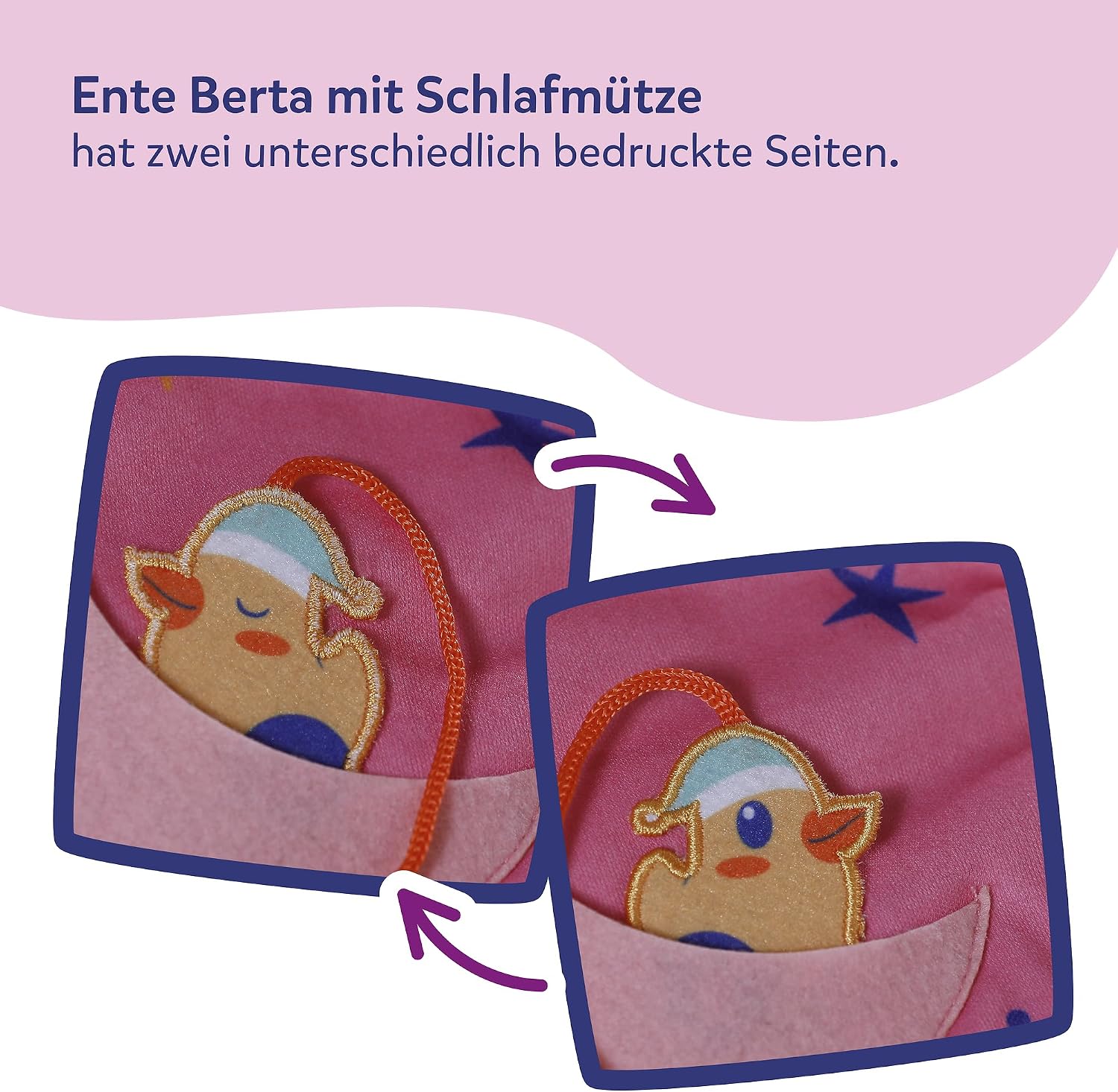 Detalle de BABY Born Schlafsack Mond mit herausnehmbarer Ente am Band – kuscheliger Begleiter für Puppen 43 cm