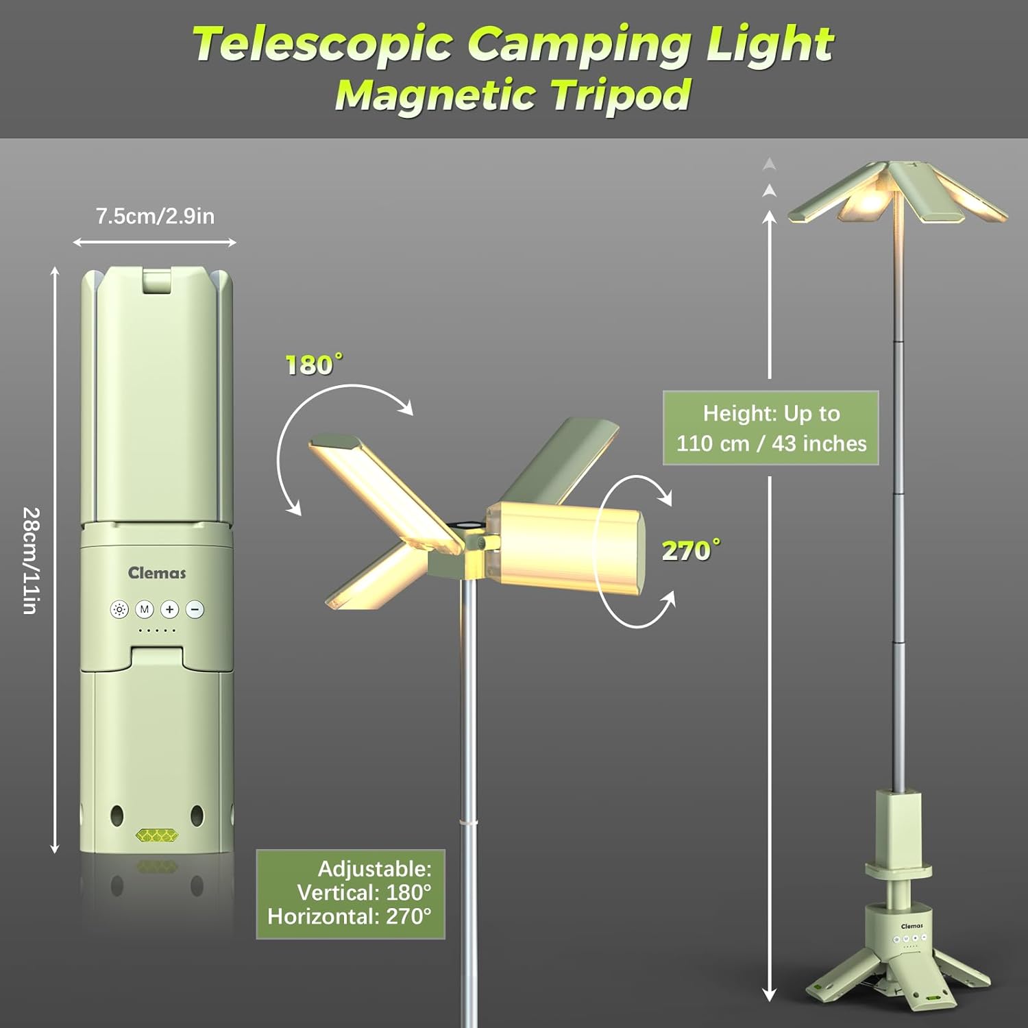 Thumbnail 1 de Telescopic Camping Lights Rechargeable 14000 mAh LED Multifunction Magnetic Lanterns