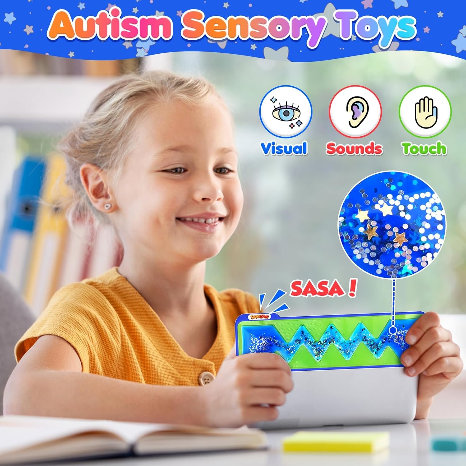 Detalle 2 de JoyJoyful 3 Pack Maze Sensory Toys: Gel-Filled Fidget Tubes for Relaxation and Focus