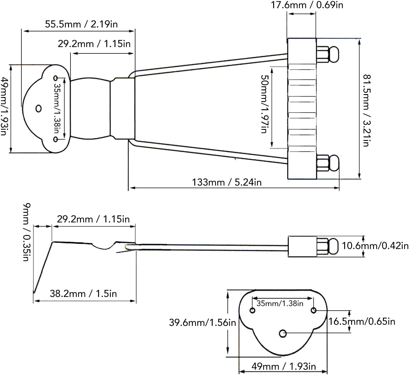 Detalle de LiebeWH Guitar Trapeze Tailpiece, Metal
