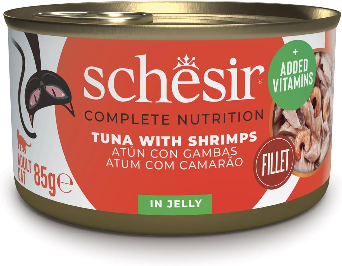 Detalle de Schesir Tonnetto con Gamberetti in Gelatina: umido per gatti, 12x85g