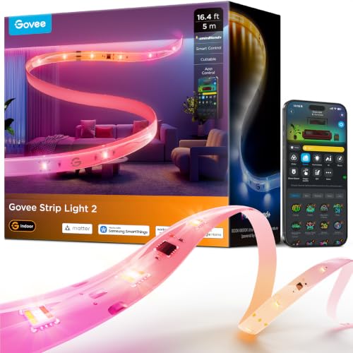 Detalle de Govee LED Strip Light 5m RGBWWIC mit LuminBlend+ – smarte Farbverläufe inkl. DreamView und Matter-Kompatibilität