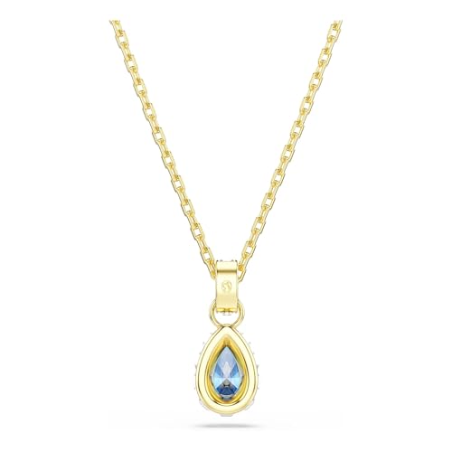 Detalle de Swarovski Chroma Colgante, Talla Pera Azul con Acabado en Oro de 18 Quilates
