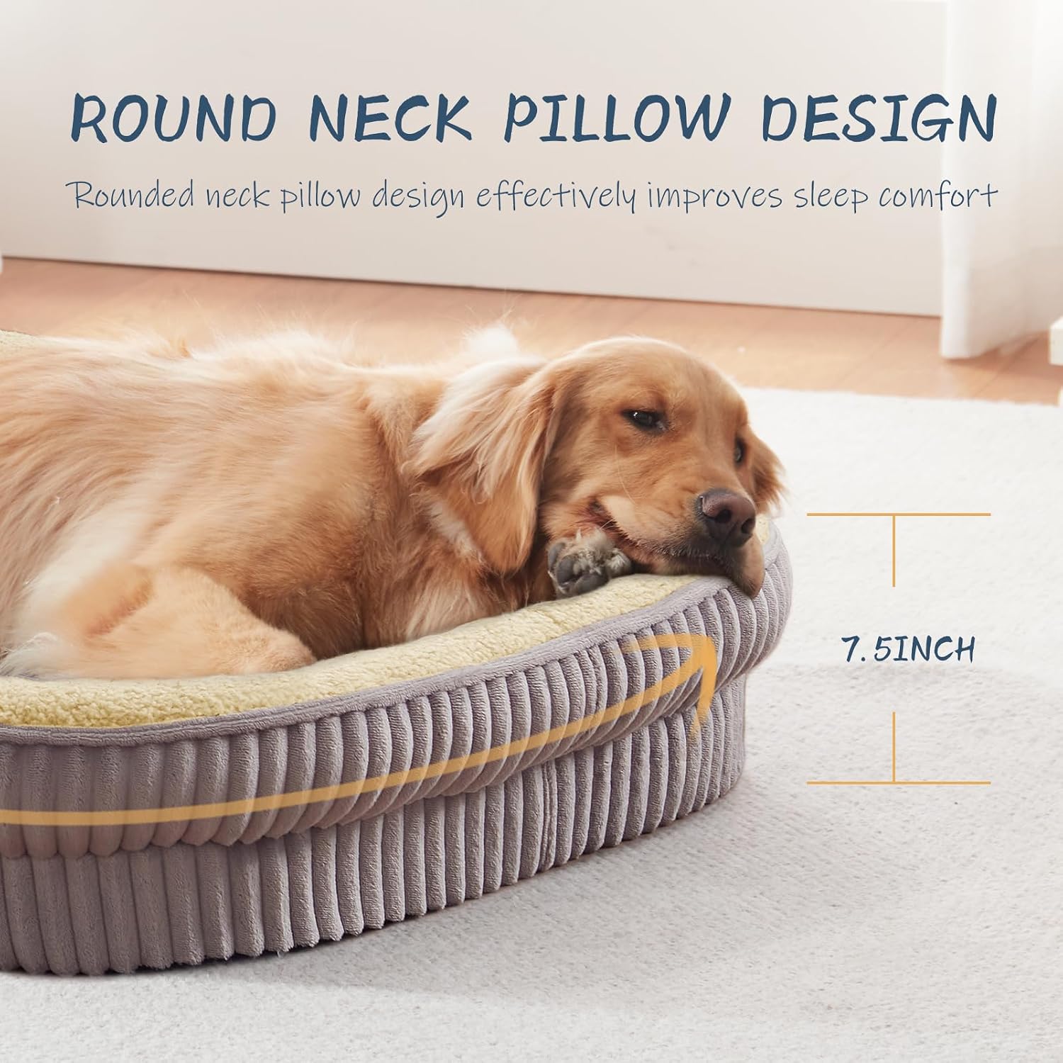 Thumbnail 3 de DEBANG HOME Panier pour Chien — Lit orthopédique en mousse haute densité pour chiens de taille moyenne (gris)