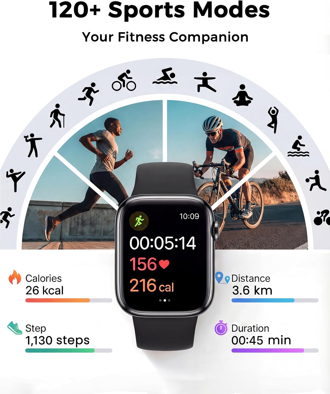 Thumbnail 2 de Smart Watches for Women & Men: All‑Day Health & Fitness Tracker with 120+ Sports Modes