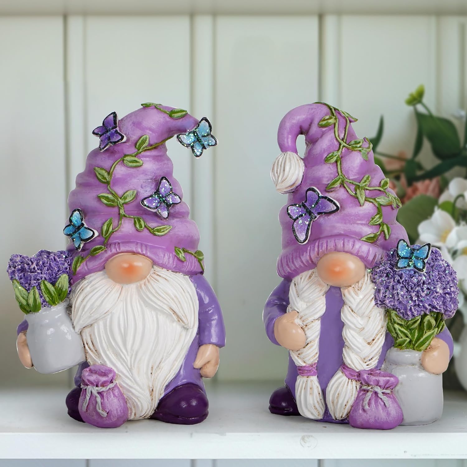 Thumbnail 3 de ZAWUU Lavender Gonk Gnomes Resin Ornaments – Purple Garden Gnomes for Home Décor