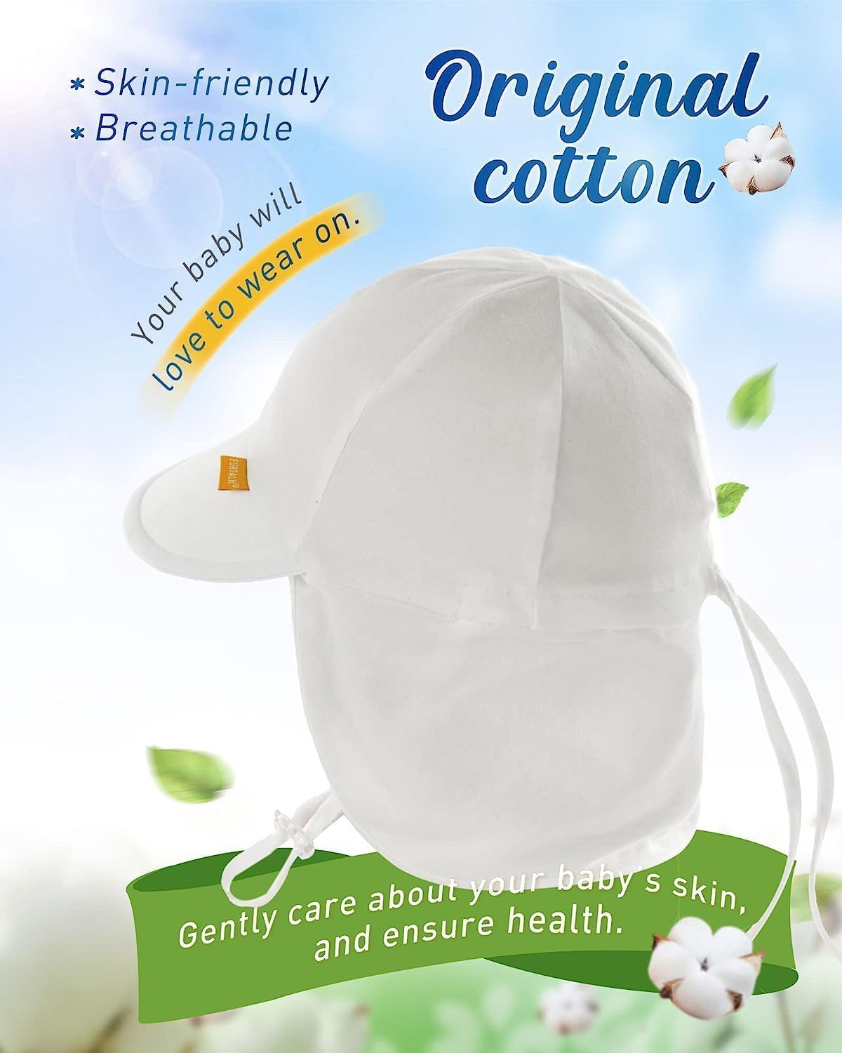 Thumbnail 2 de FURTALK Cotton Baby & Toddler Sun Hat (UPF 50+) with Adjustable Chin Strap & Neck Flap